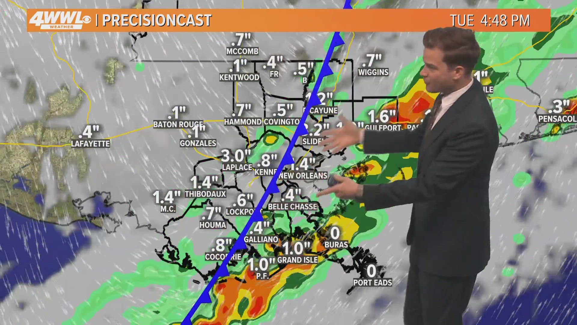 Meteorologist Payton Malone says another round of storms will happen Tuesday before turning colder and drier.