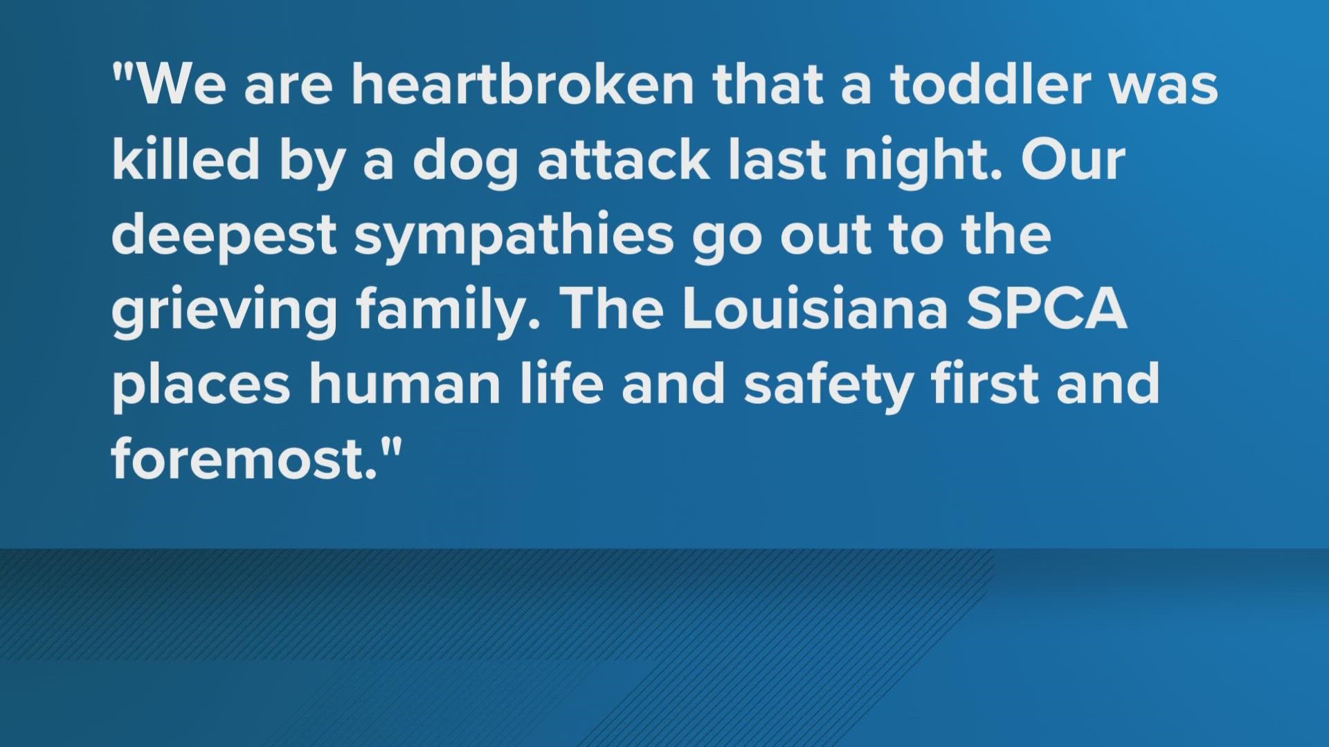 New Orleans police say an LASPCA employee tried to subdue the dog in the backyard, and the dog reportedly attacked them