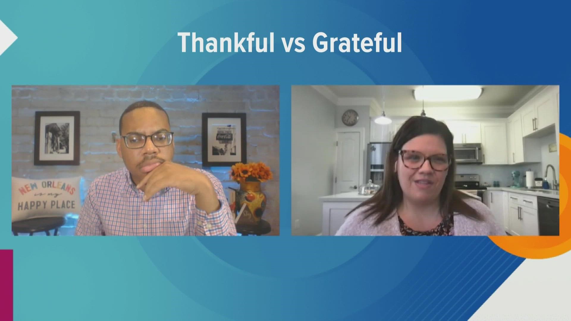 Lifestyle blogger Kenlie Fite shared the difference between being grateful and thankful. She also shared ways to practice both.