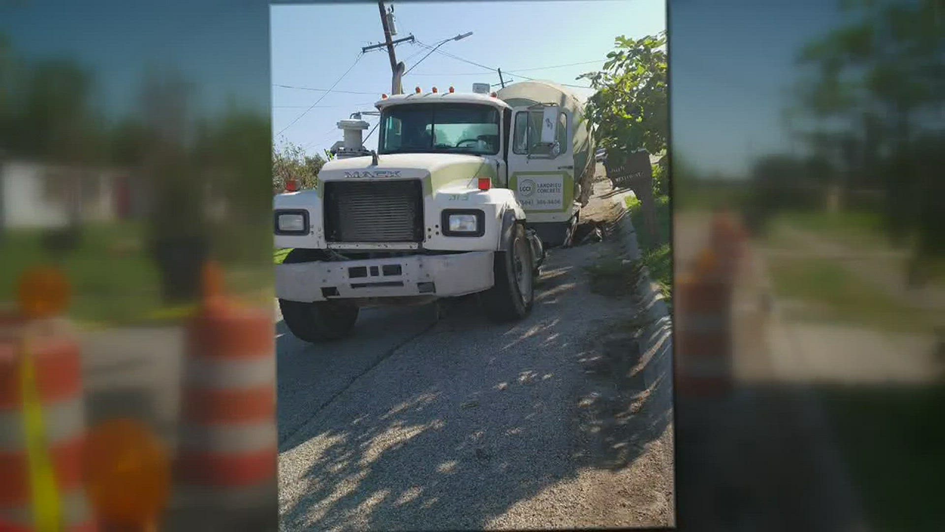 A sinkhole opened up near Pontchartrain Park, partially swallowing a concrete truck that was filling a separate hole in the road.