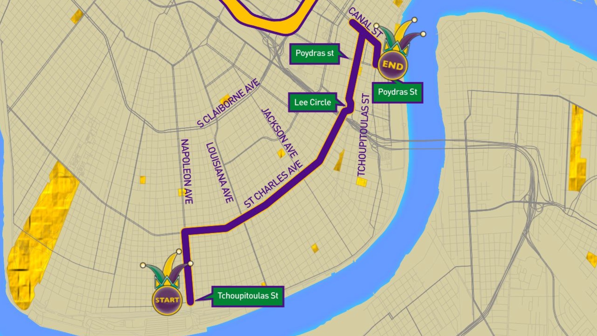 Krewe of Choctaw parade route