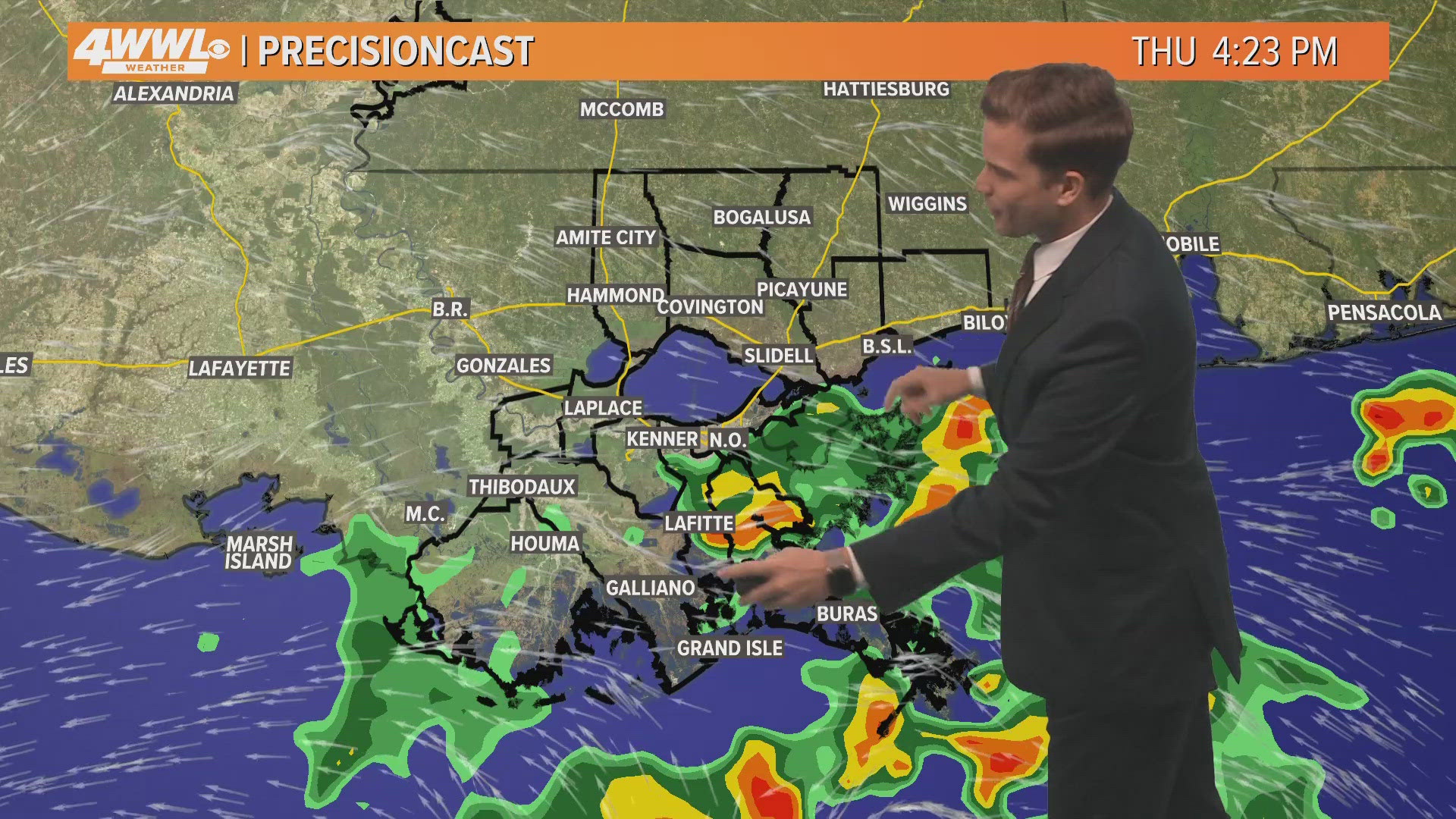 Moisture from the Gulf moves in Thursday and sticks around into the weekend.