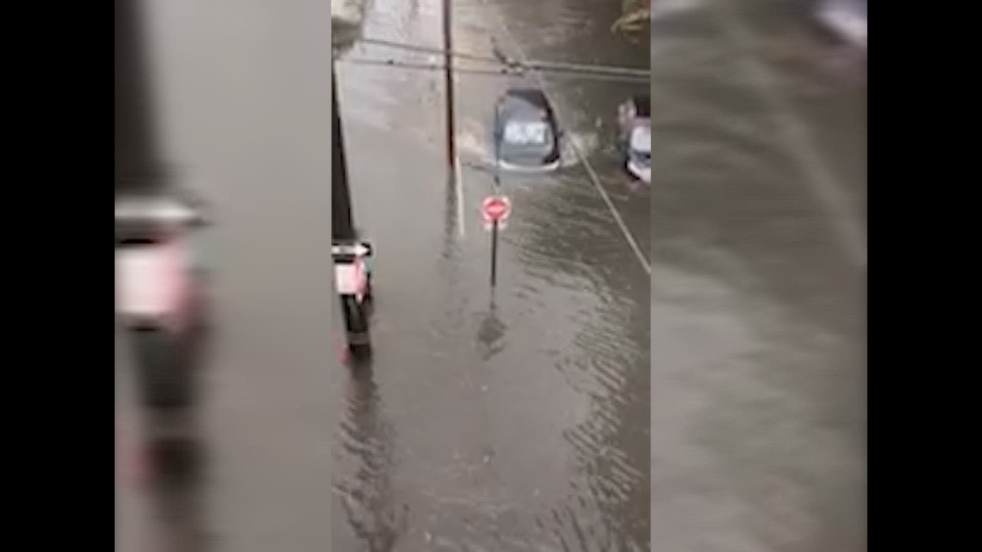 LSU student rescues woman from flooded car during New Orleans flooding.