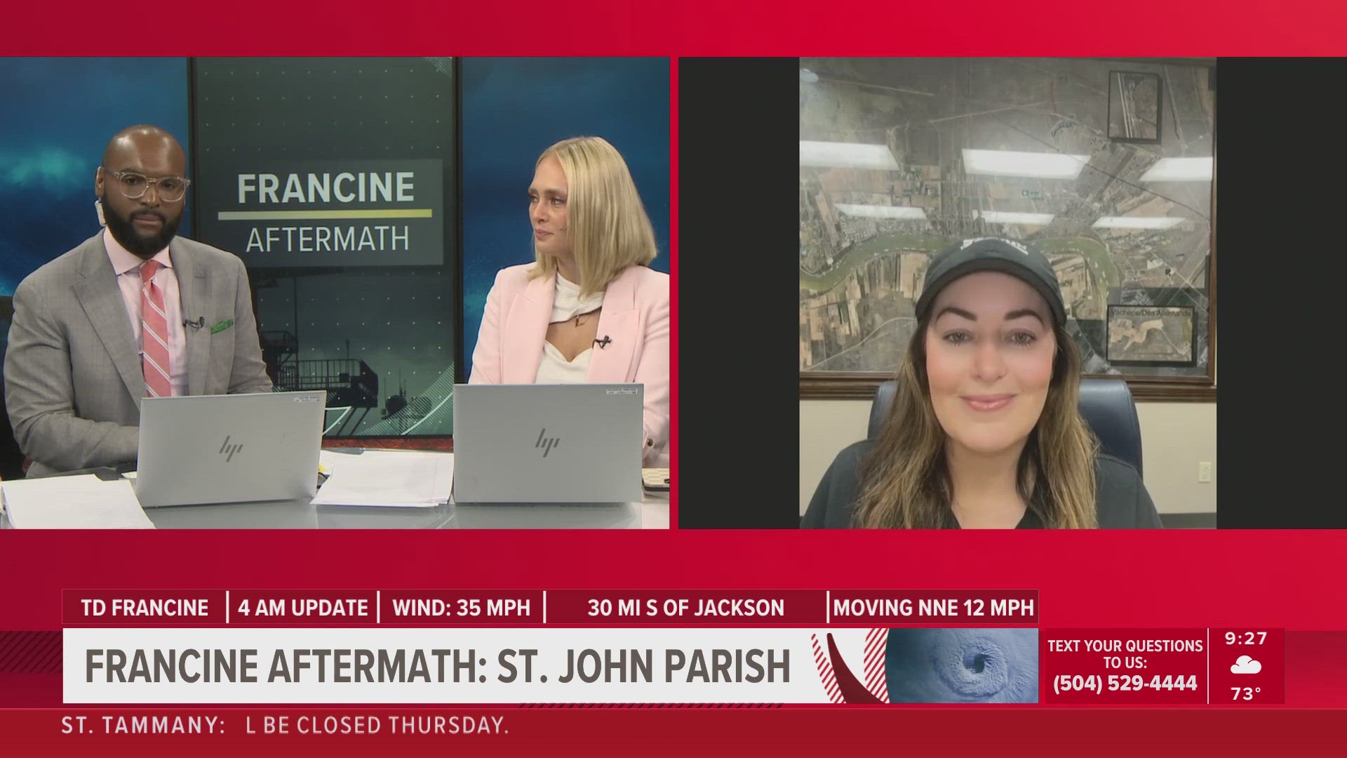 WWL Louisiana talks with St. John Parish President Jaclyn Hotard about the aftermath of Hurricane Francine.