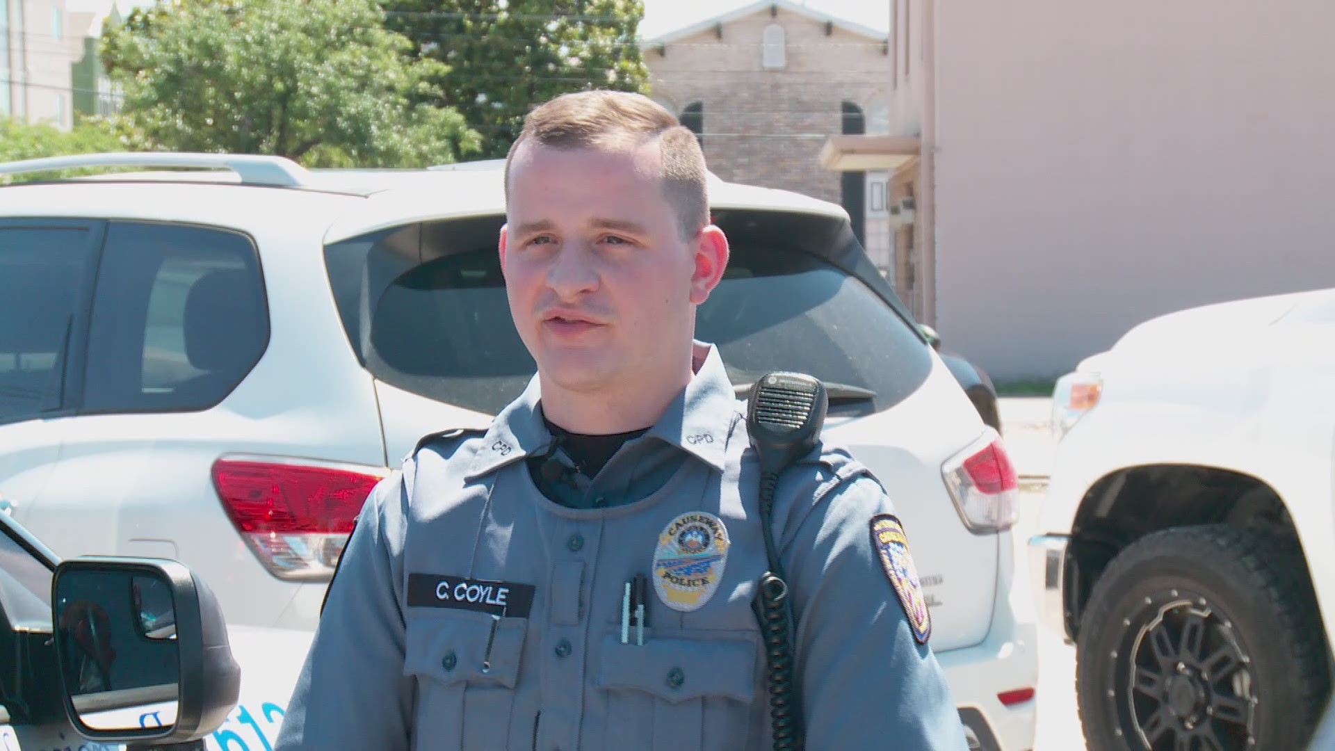 Christian Coyle of the Causeway Police talks about rescuing the occupants of a pickup truck that went over the Causeway bridge guard rail and into Lake Pontchartrain Tuesday morning.