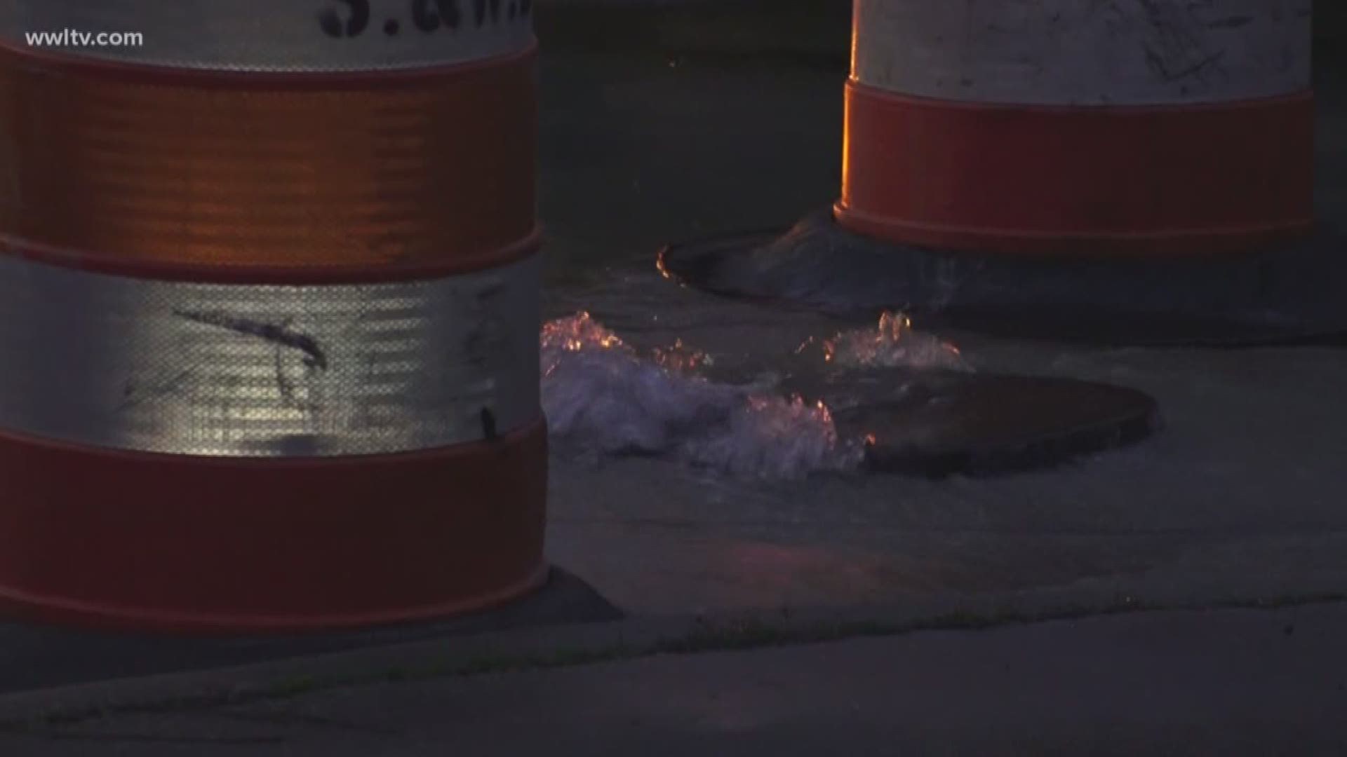 Eyewitness News has covered multiple stories about large water leaks in New Orleans, but this one happened across from the Sewerage and Water Board plant near Claiborne.
