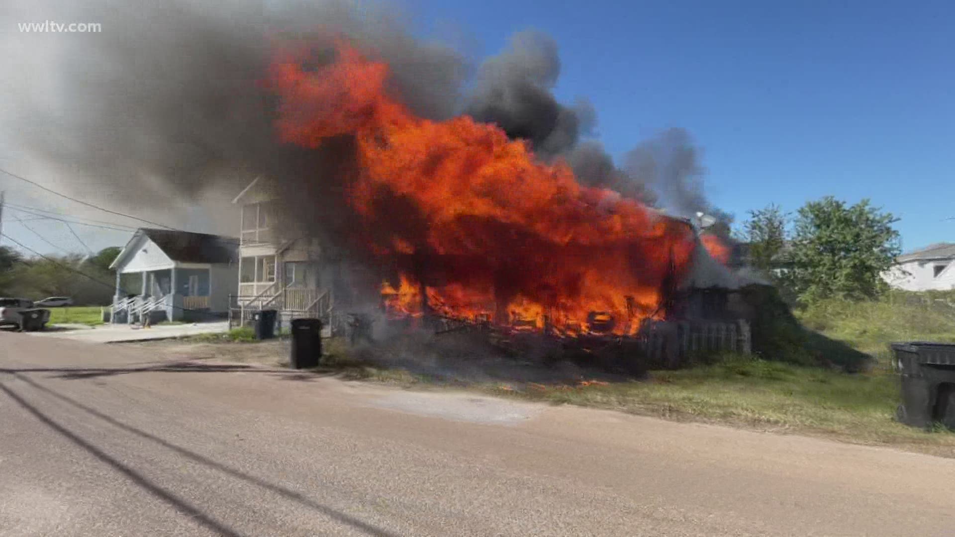 Firefighters are on the scene of a fire at a home in Central City.