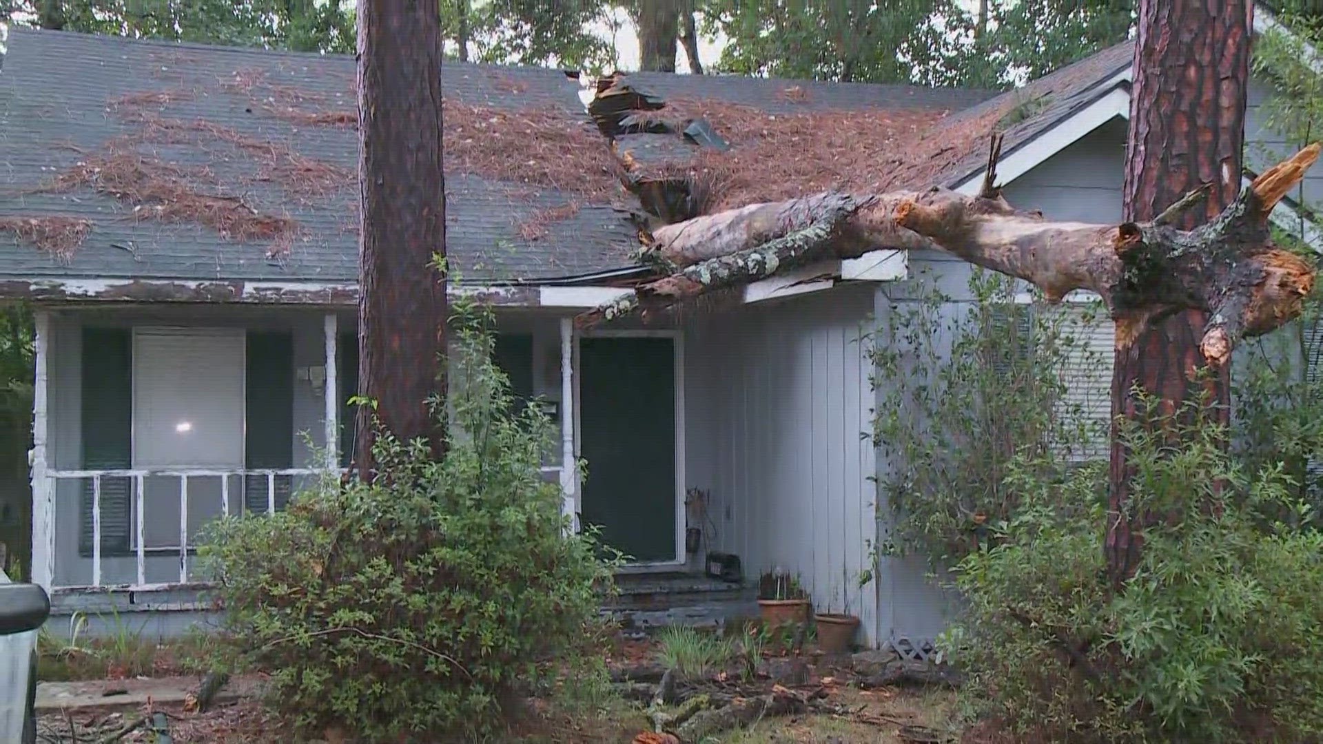 Close to 11,000 buildings lost power and several trees were downed as storms moved through Tuesday late afternoon and early evening.