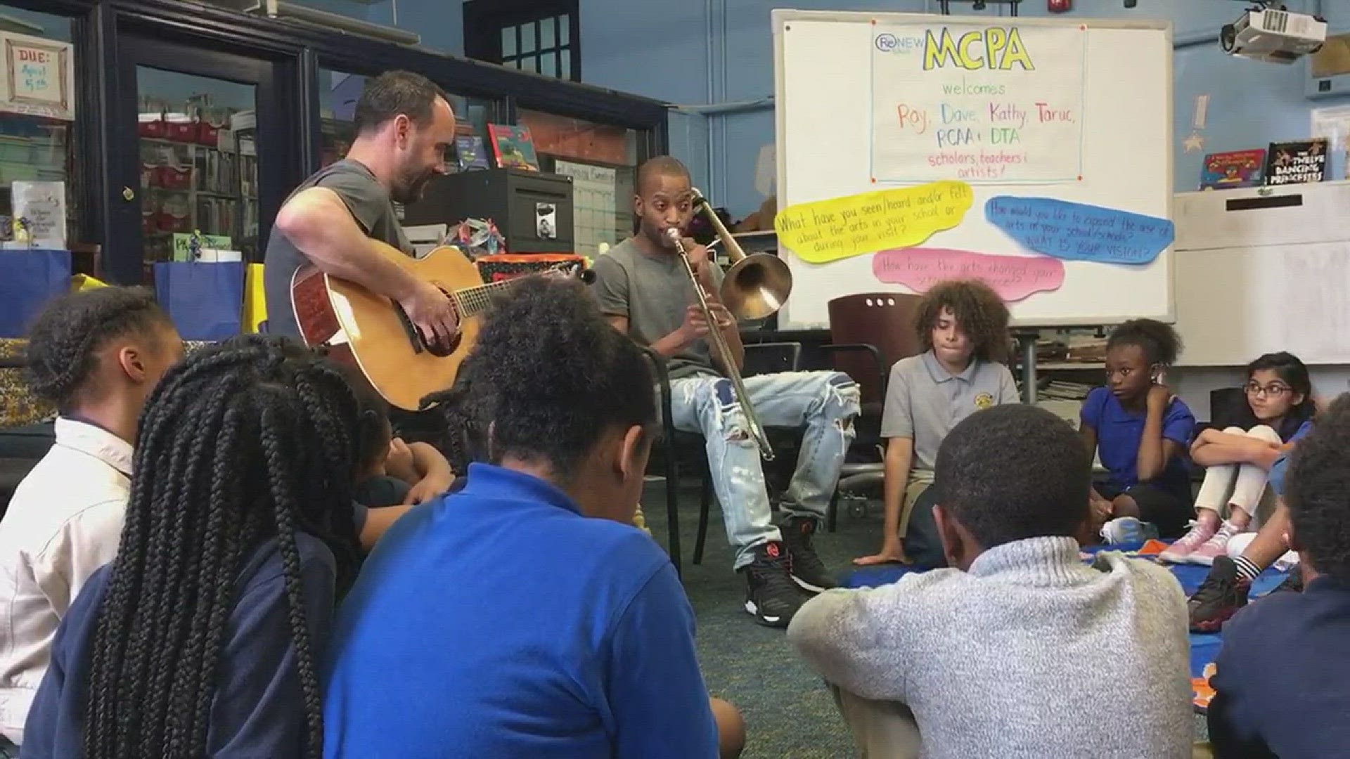 Two big names in music surprised students in New Orleans with a mini concert. Dave Matthews and Trombone Shorty are scheduled to perform at Jazz Fest this weekend.