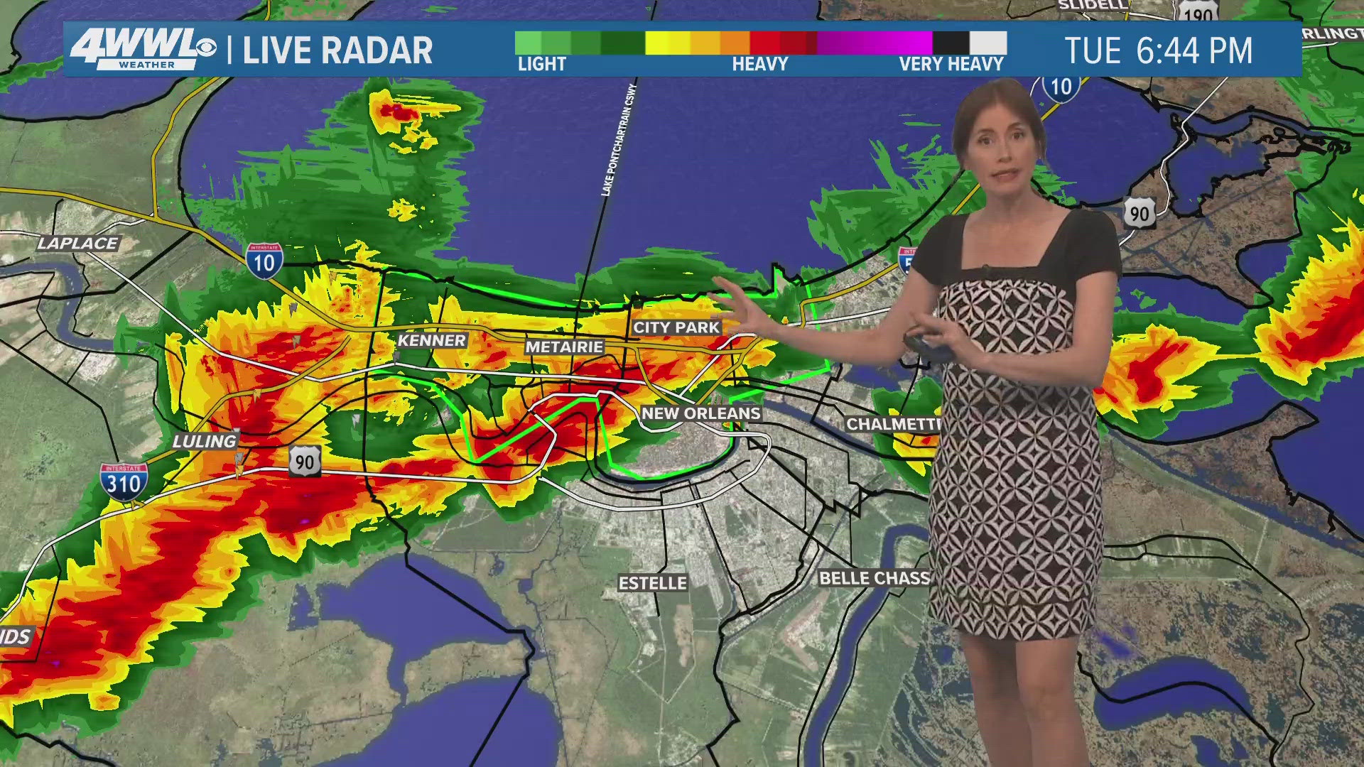 Meteorologist Alexandra Cranford has a look at the flash flood warning on Tuesday, July 9, 2024.