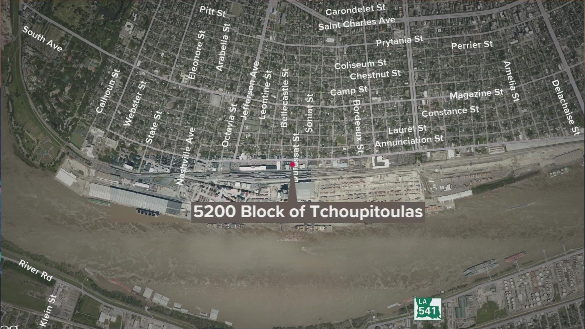 The incident occurred in the 5200 block of Tchoupiltoulas.