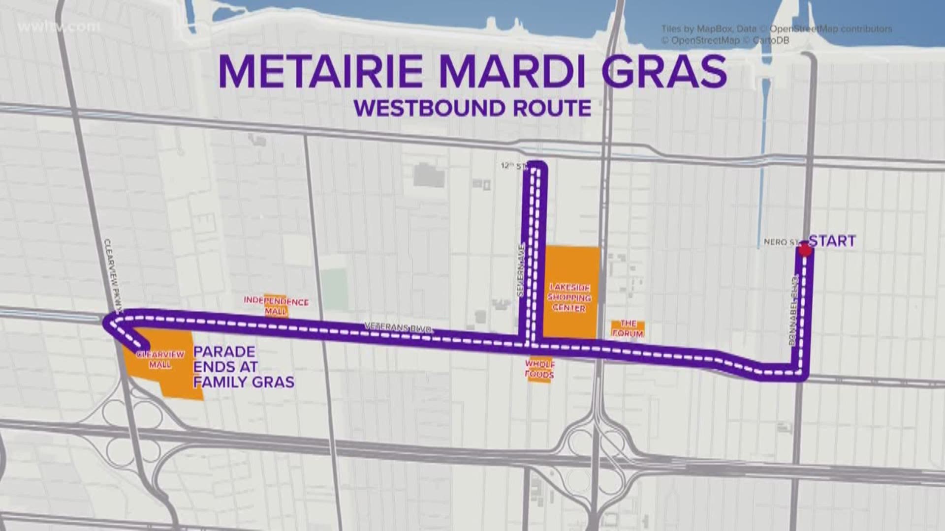 A change to some parade routes and to Family Gras.