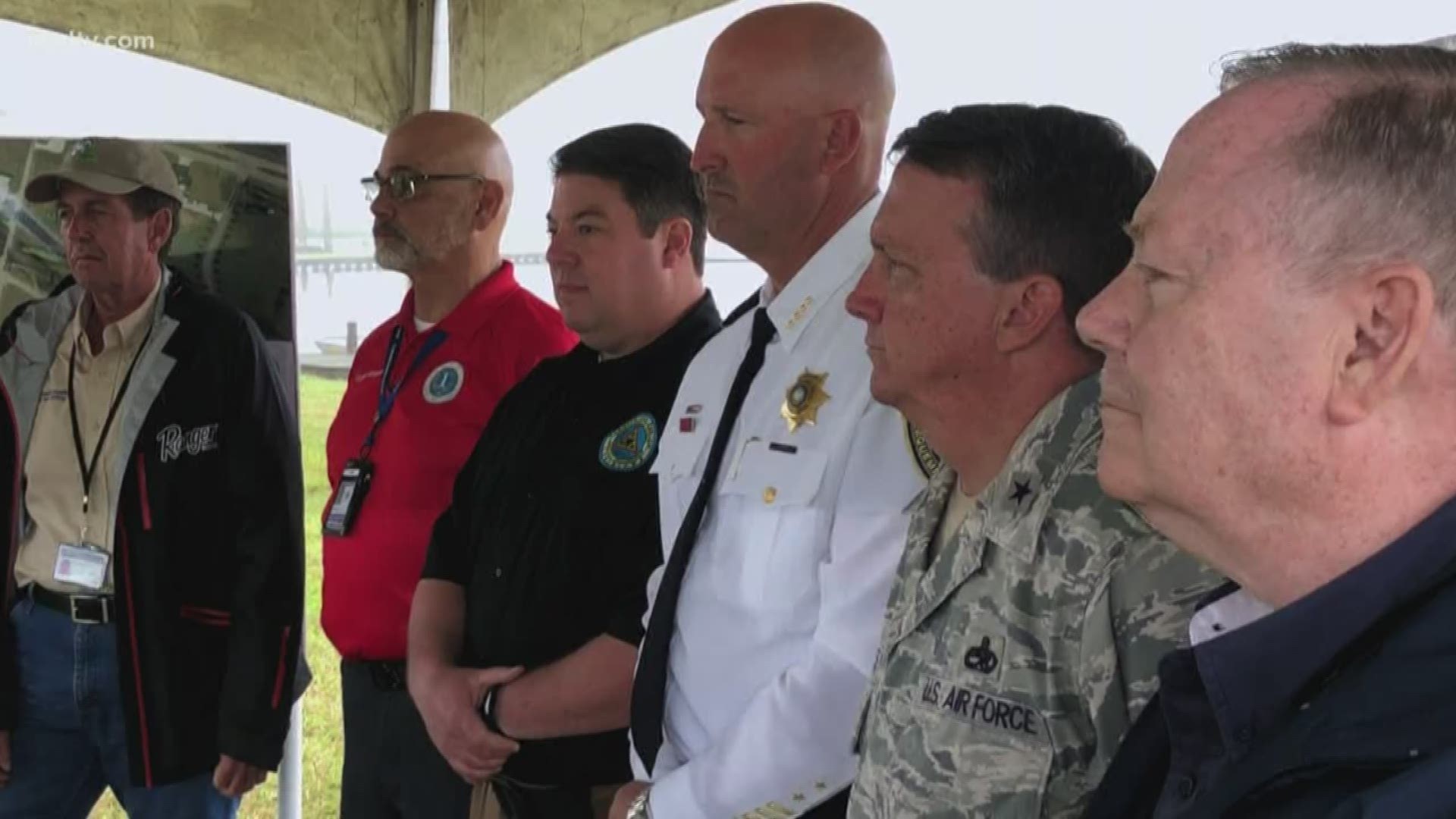 More than 150 responders gathered at the Myrtle Grove Marina in Plaquemines Parish for a multi-parish drill.
