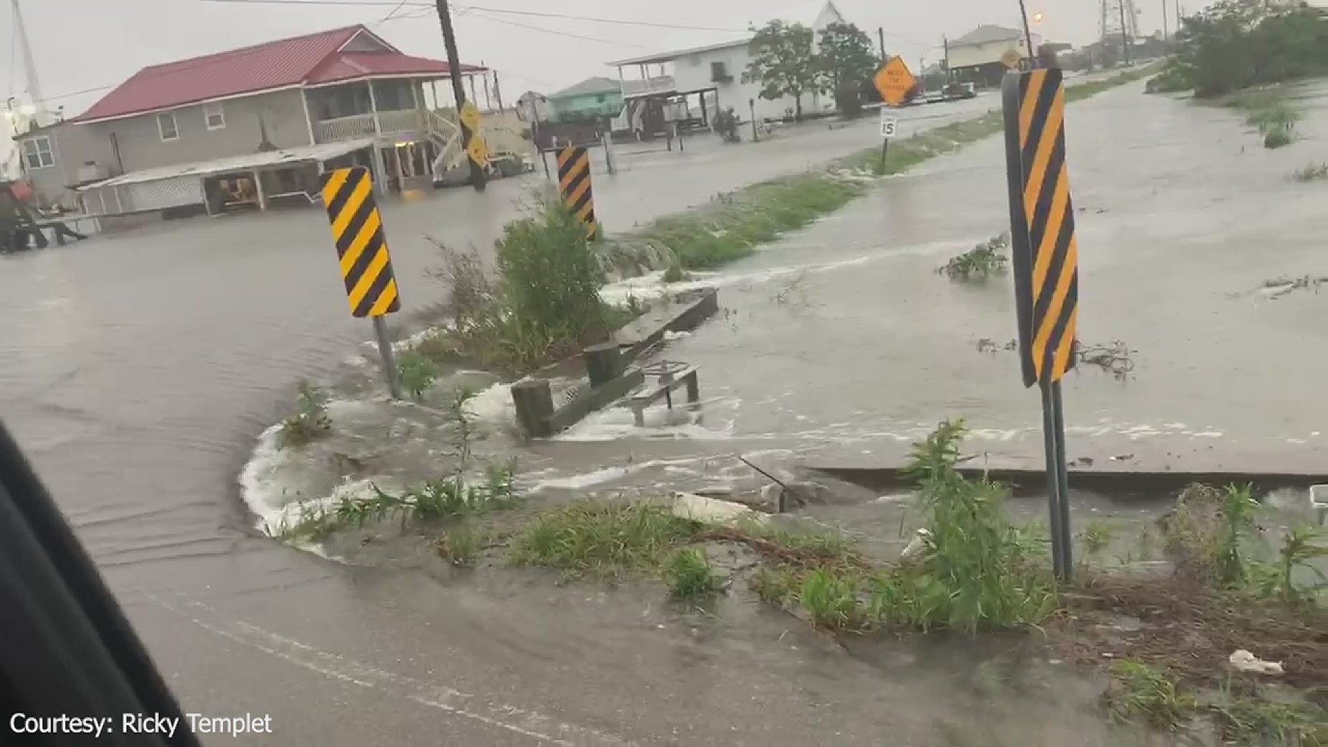 Jefferson Parish Councilmember Ricky Teplet shows flooding in Grand Isle from Tropical Storm Cristobal