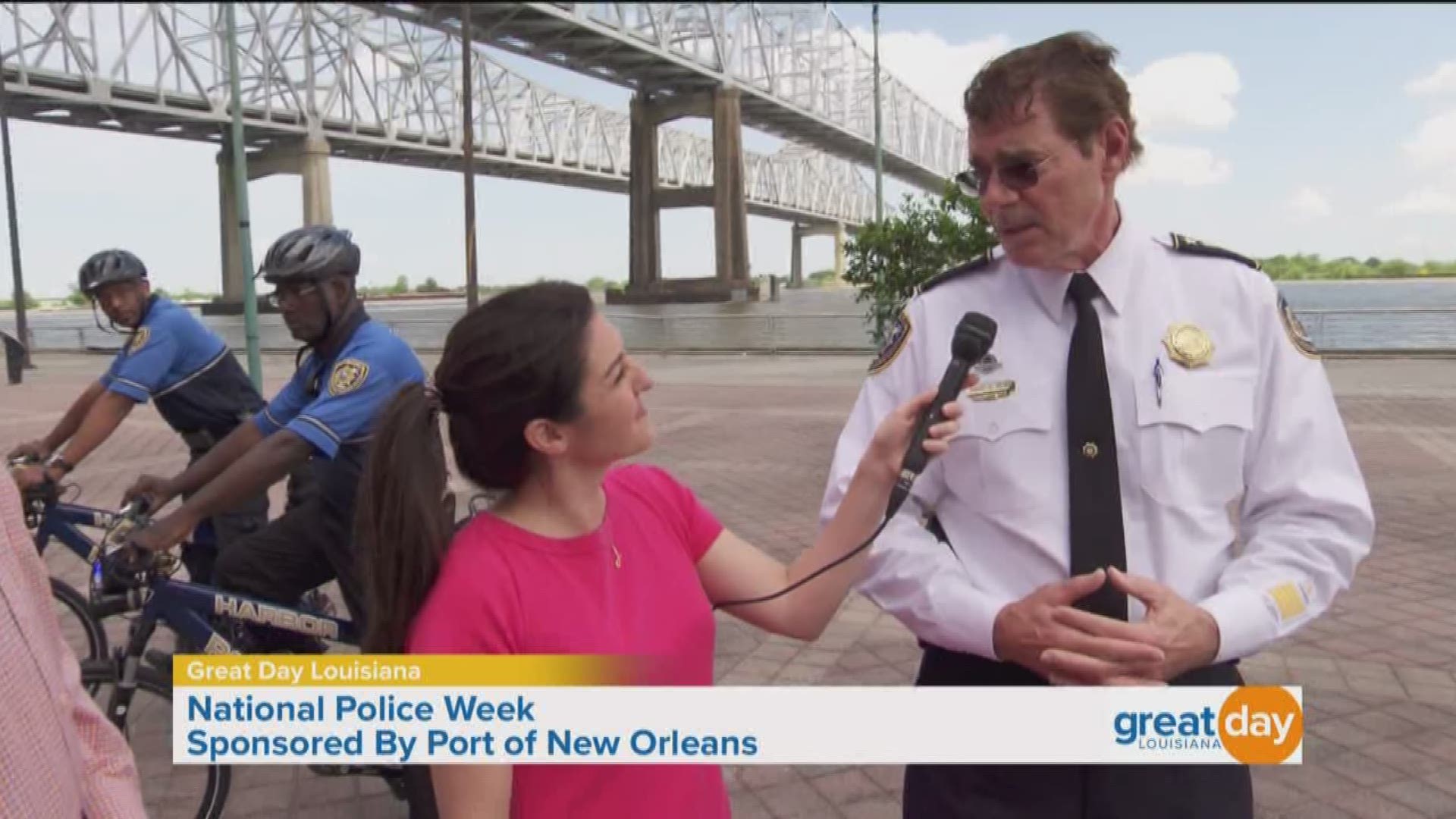 Port of New Orleans is celebrating National Police Week by honoring the Harbor Police. Jacqueline and Chef Kevin are at the Port of New Orleans speaking to Chief Robert Hecker as he explains the important role the Harbor Police play in the safety of visitors and locals who frequent the riverfront.