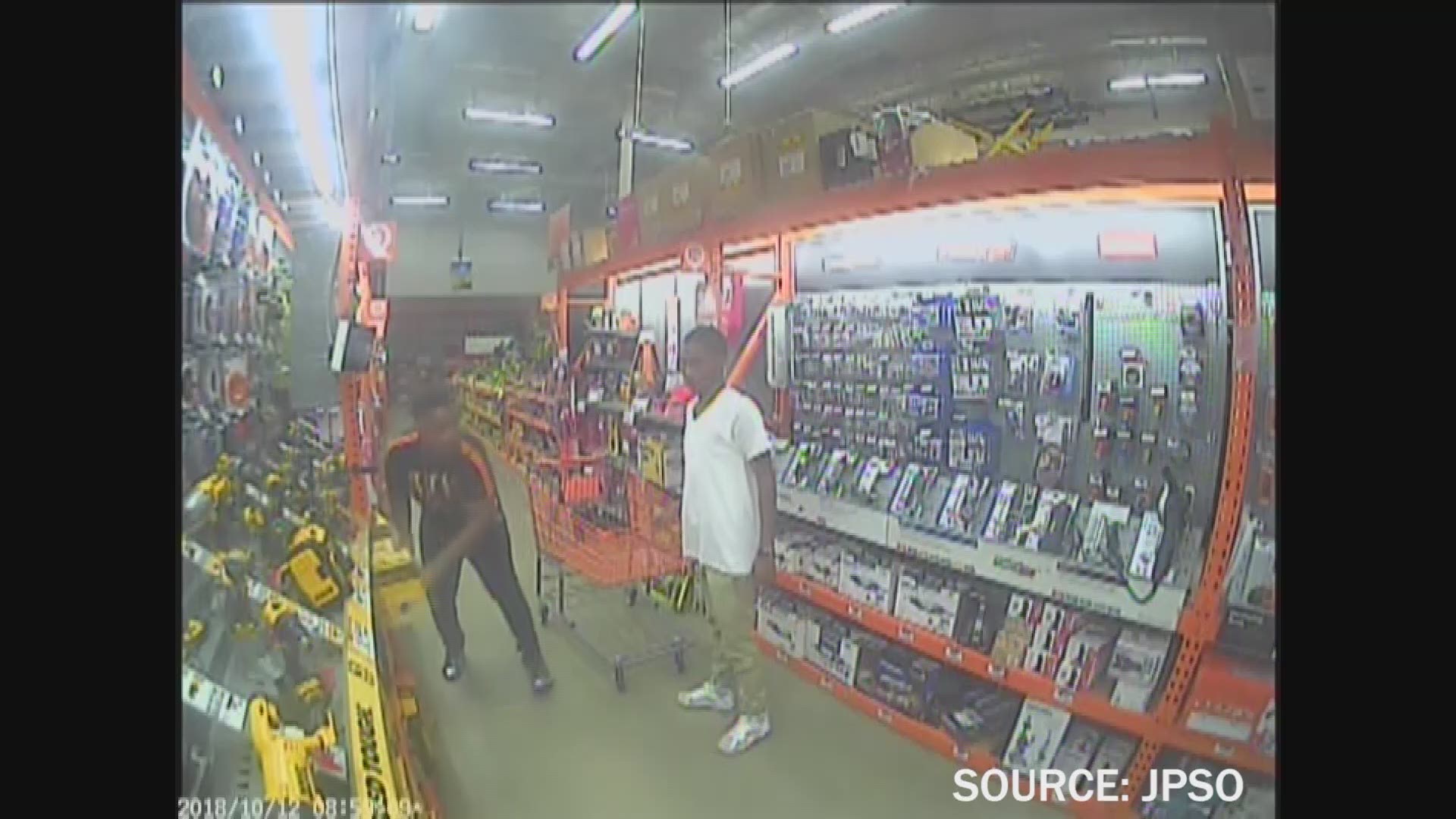 According to the Jefferson Parish Sheriff's Office, the suspects stole $15,000 in power tools on three different days by loading the tools into shopping carts and leaving the store.