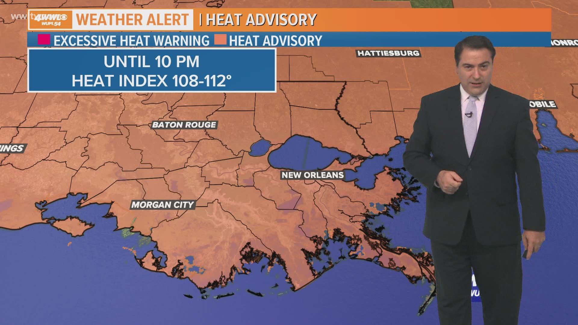 Meteorologist Dave Nussbaum says it will be very hot and humid with a heat advisory in effect today. More sweltering weather all weekend with a heat index 108-113°.
