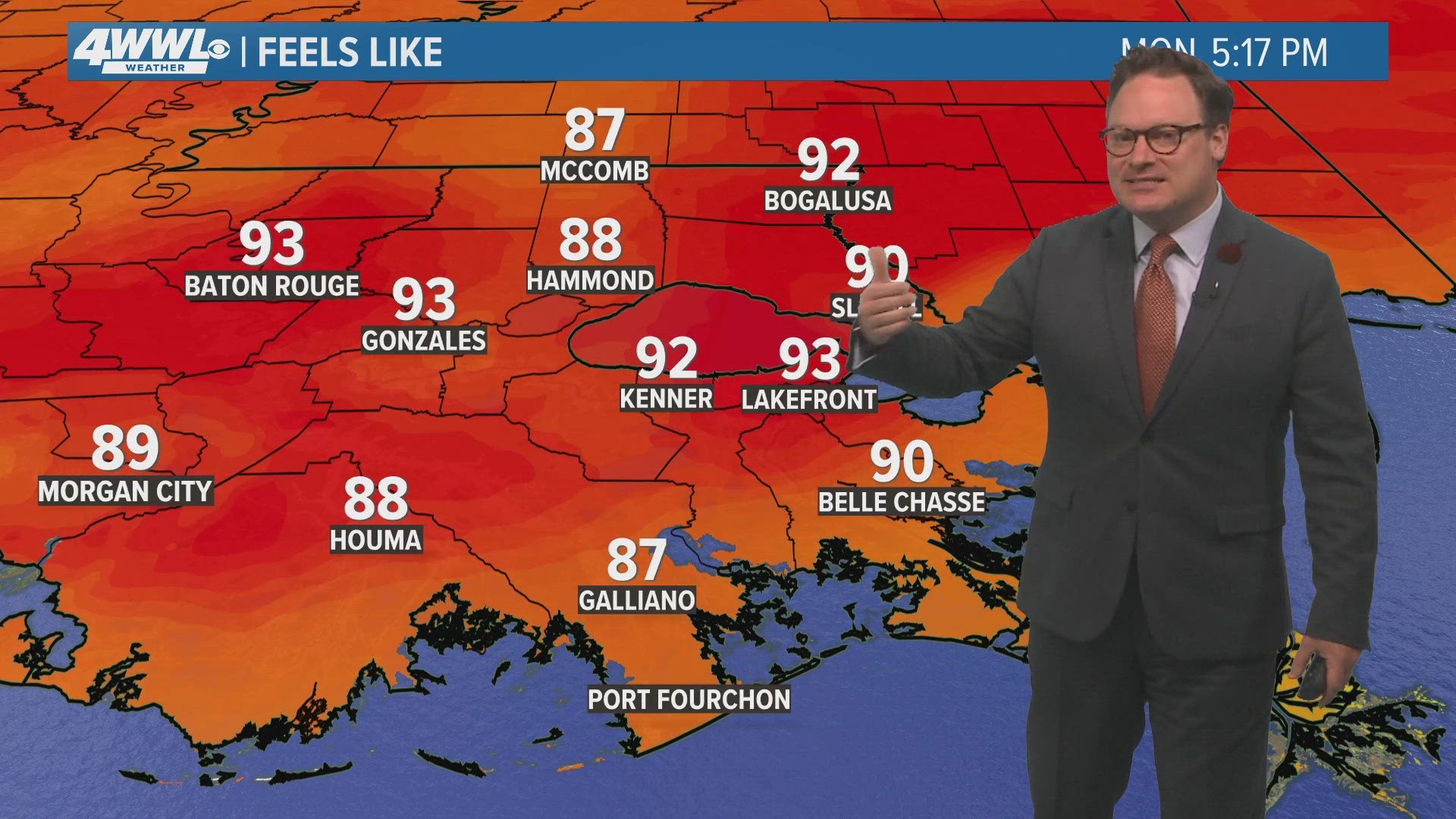 WWL Louisiana Chief Meteorologist Chris Franklin gives a Monday afternoon weather update.