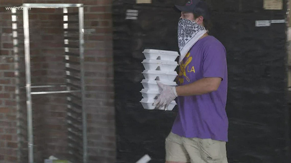 Food distribution sites in New Orleans Friday