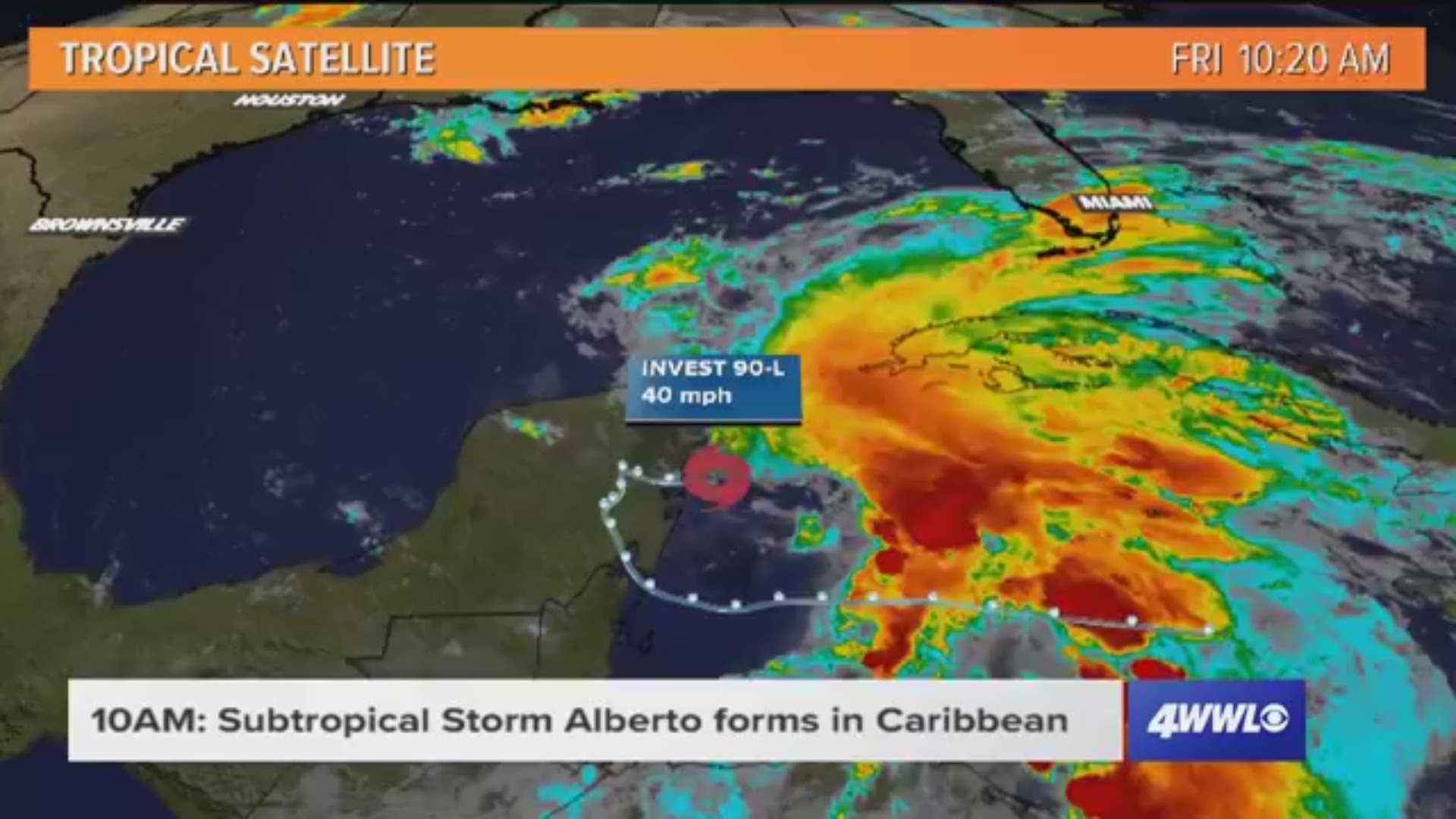 10 AM Update: Subtropical Storm Alberto forms in Caribbean