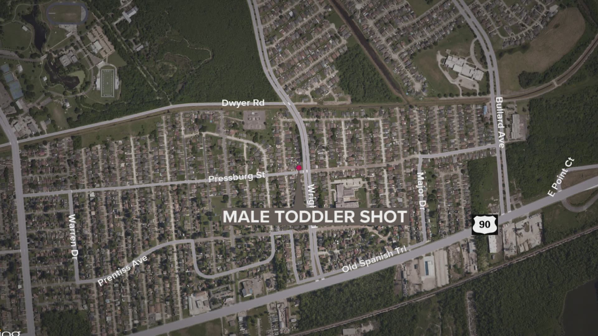 Toddler shot in New Orleans East