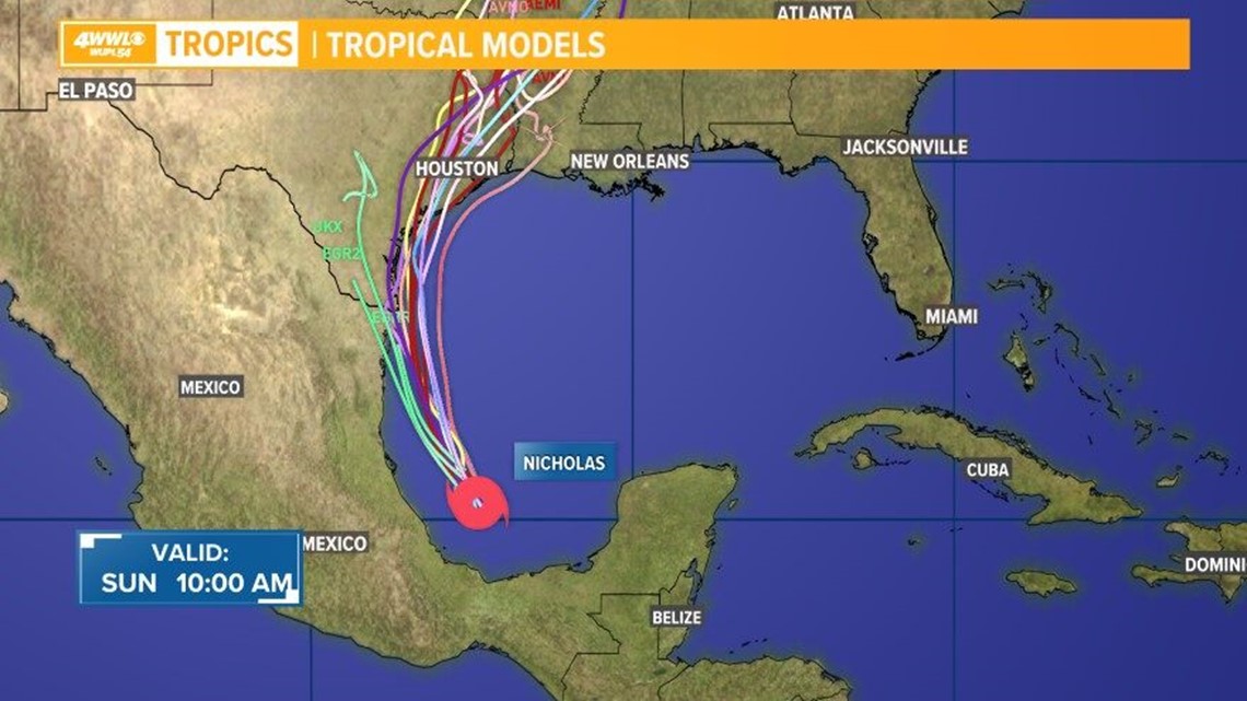 Tropical Storm Nicholas Tracks Models And Forecast Wwltv Com