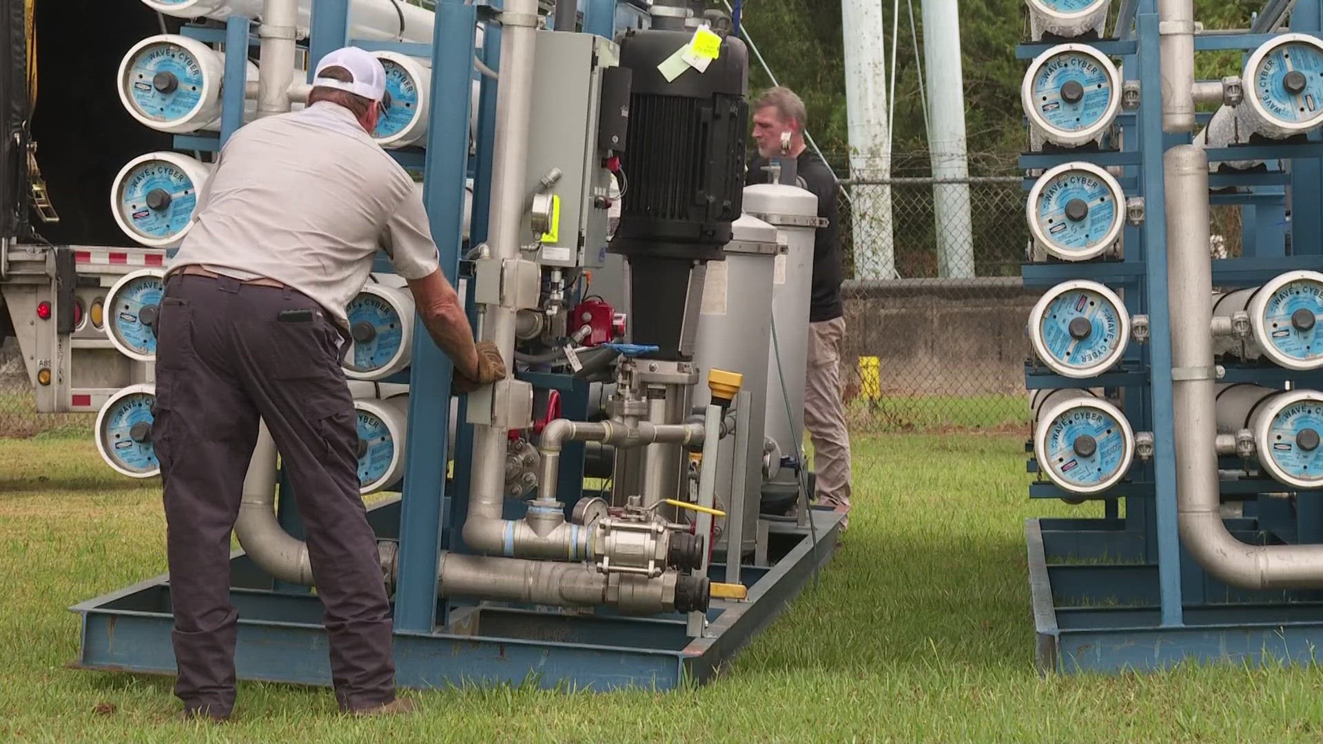 Large reverse osmosis filters arrived Thursday at the Pointe a la Hache water plant on the east bank of Plaquemines Parish