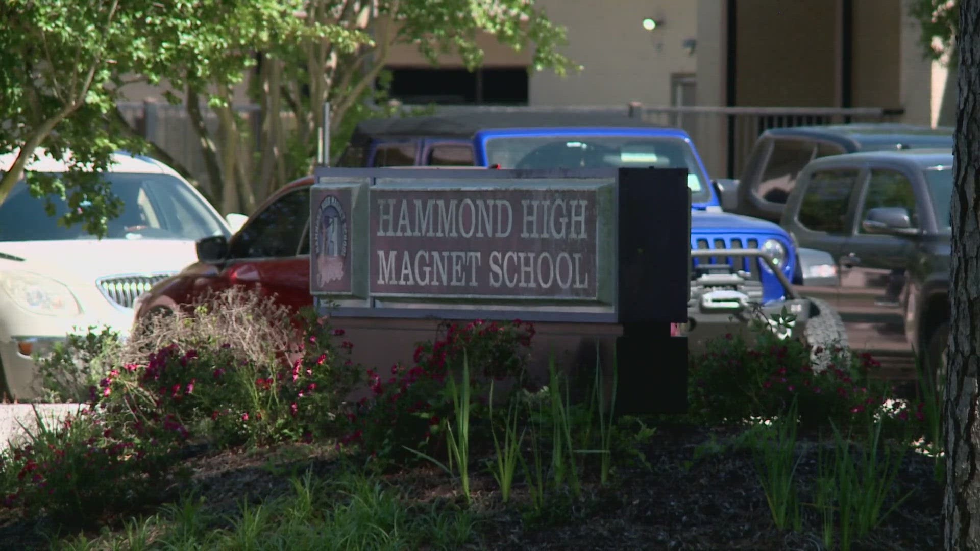 A young student was stabbed and another student was arrested at Hammond High Monday.