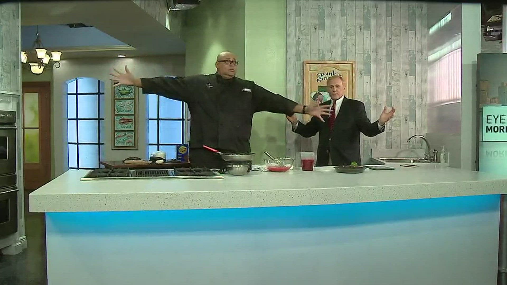 Chef Kevin Belton shows us how to make raspberry icebox pie in our new kitchen.