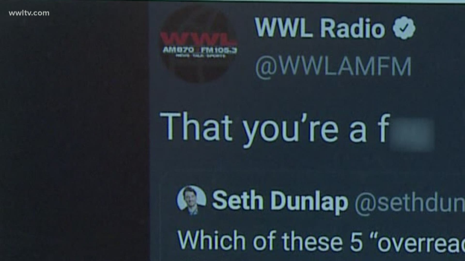 Seth Dunlap plans to sue WWL Radio's parent company