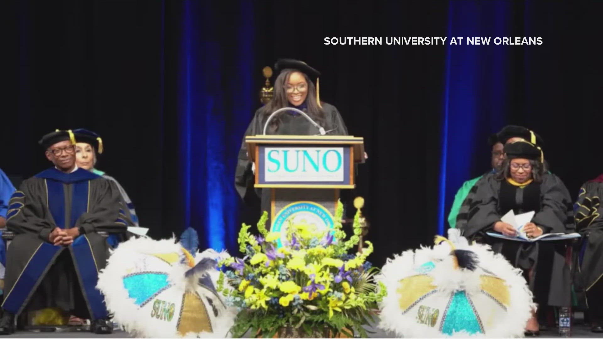 In her 19 minute address, she talked about the university's history as an HBCU and also shared quotes from powerful Black leaders. 