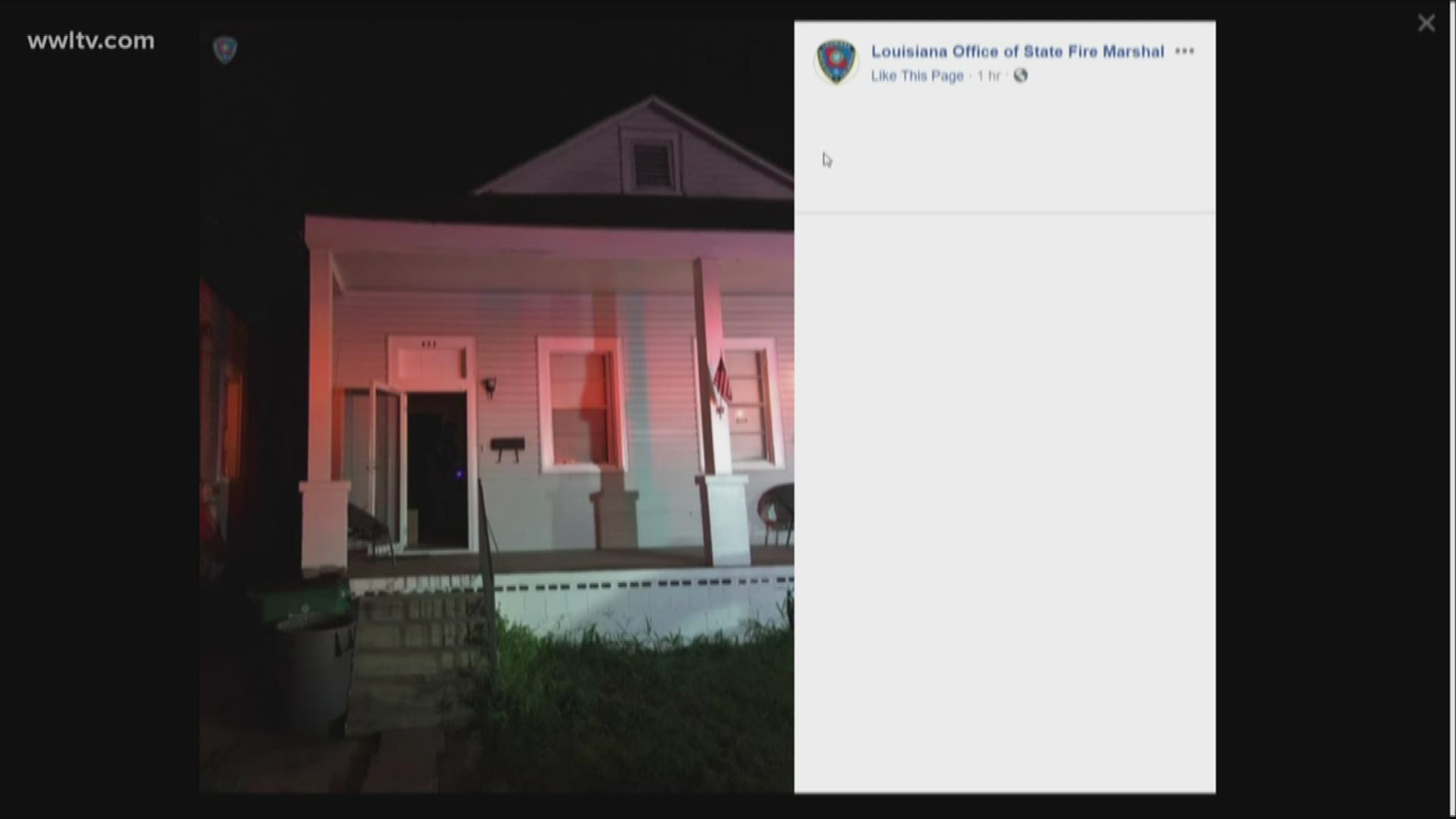 According to the Louisiana State Fire Marshal's Office, the fire was reported around 1 a.m. in the 400 block of Avenue A.