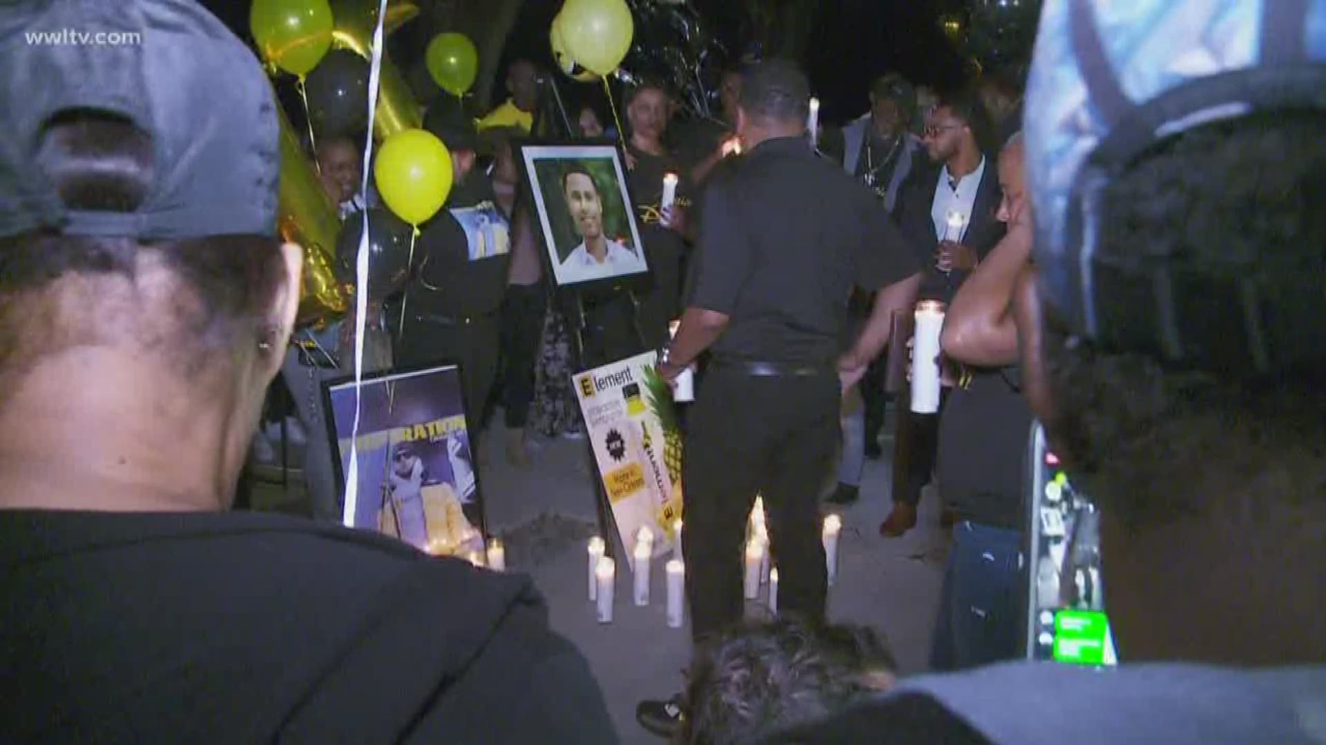 Three days after a young businessman was shot to death near Audubon Park, loved ones came together to support each other and celebrate his life.