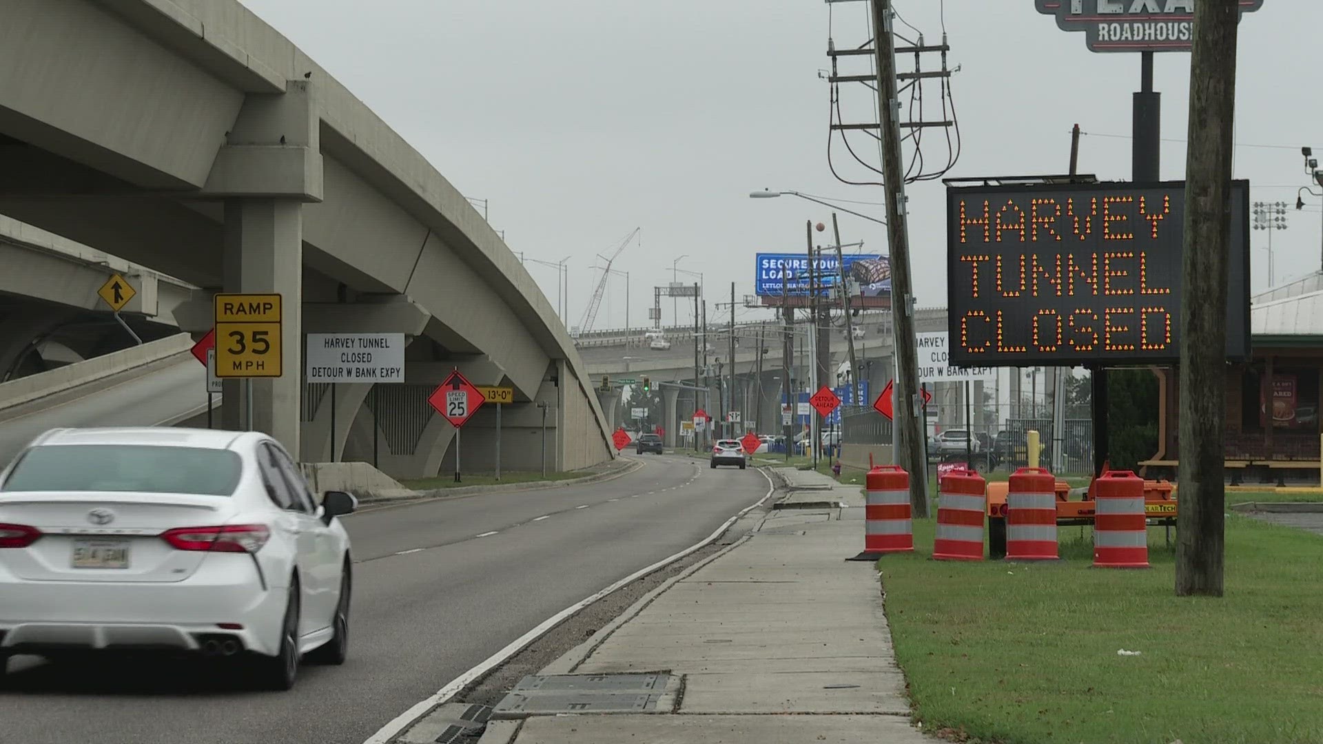 The Harvey Tunnel will be closed on an intermittent basis through the holidays. DOTD plans to then close the tunnel for two years after the first of the year.