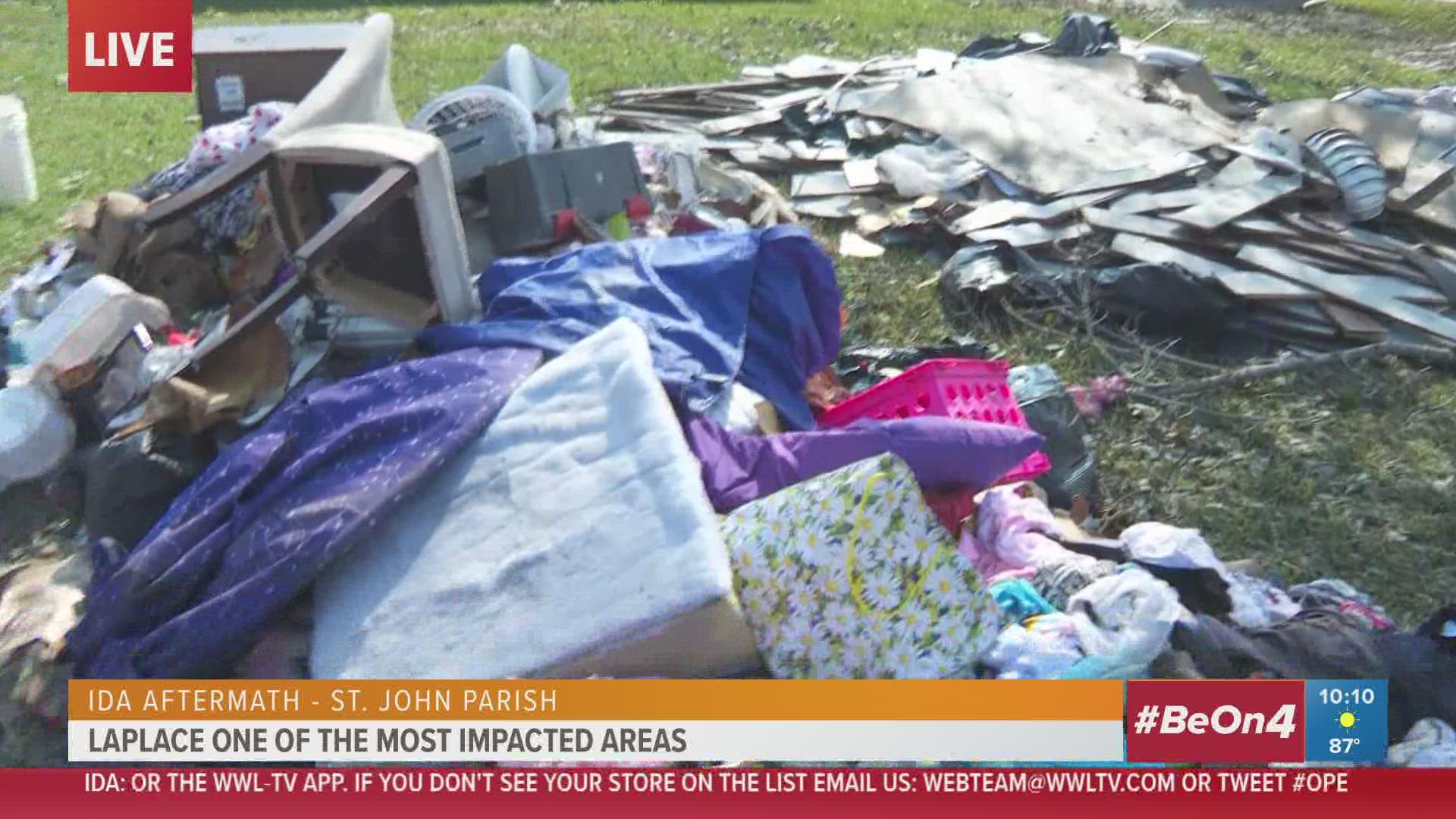 Residents in LaPlace, one of the hardest hit places by Hurricane Ida, are slowly beginning the process of removing belongings damaged by floodwaters.