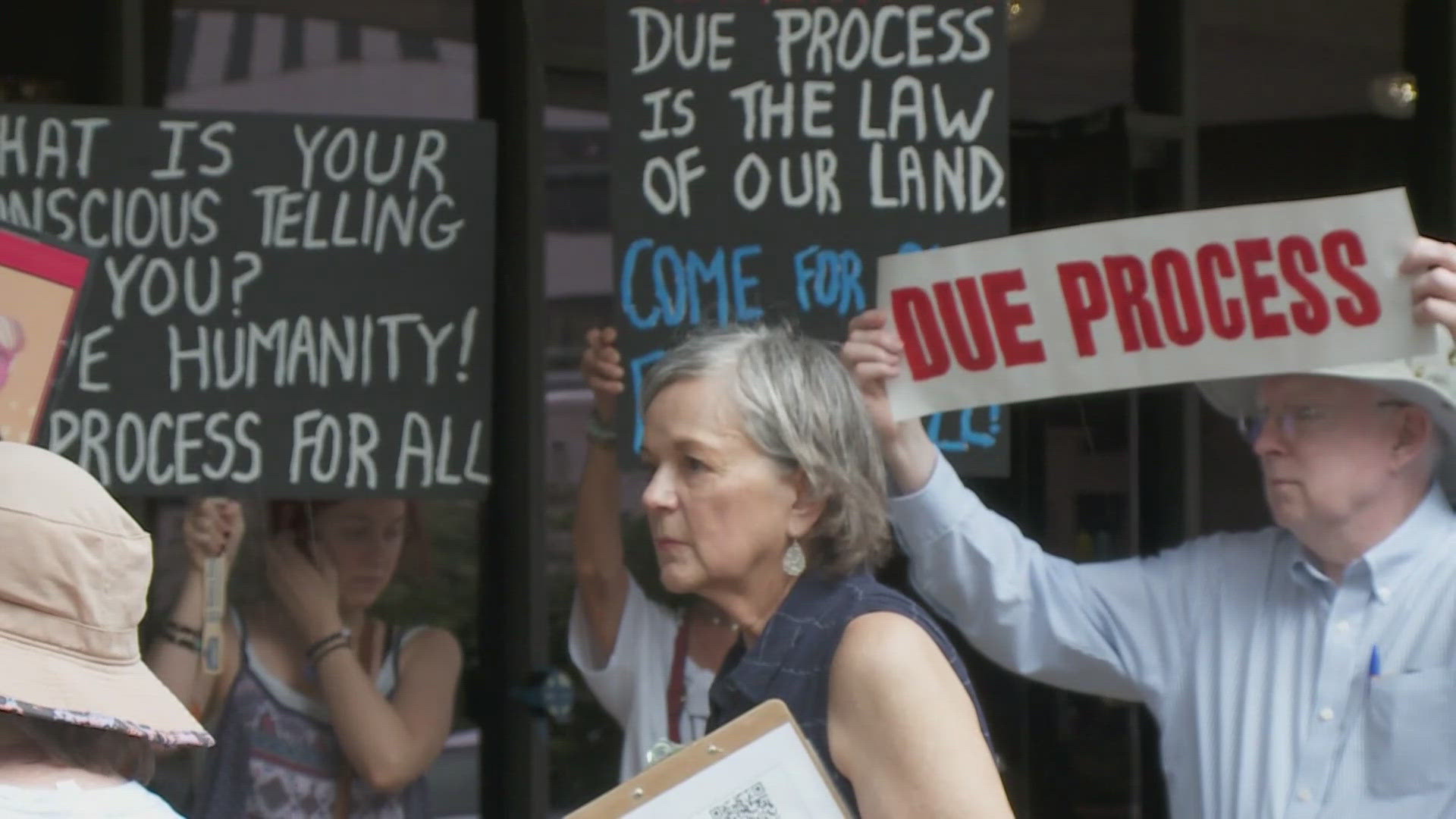 According to protesters, many concerned citizens have been volunteering as court watchers. 