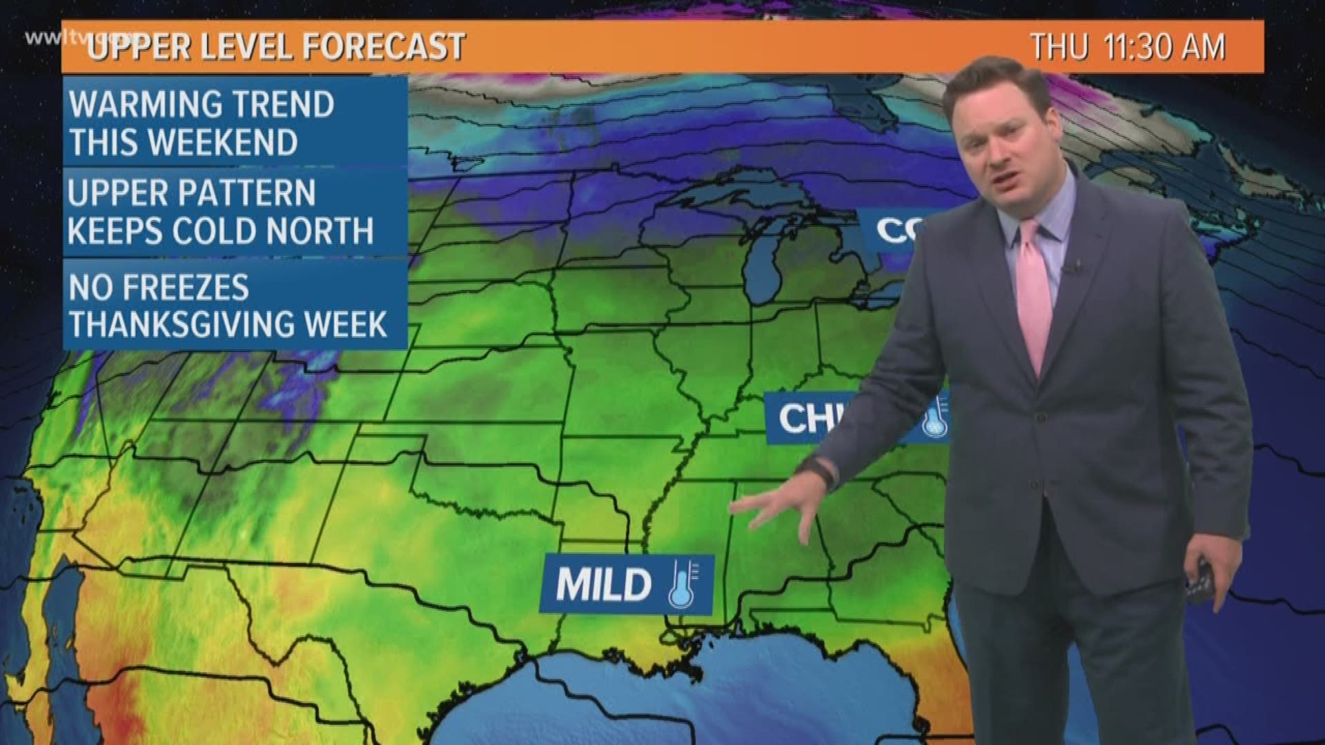 Meteorologist Chris Franklin looks at the warming trend through the weekend and ahead to the Thanksgiving forecast.