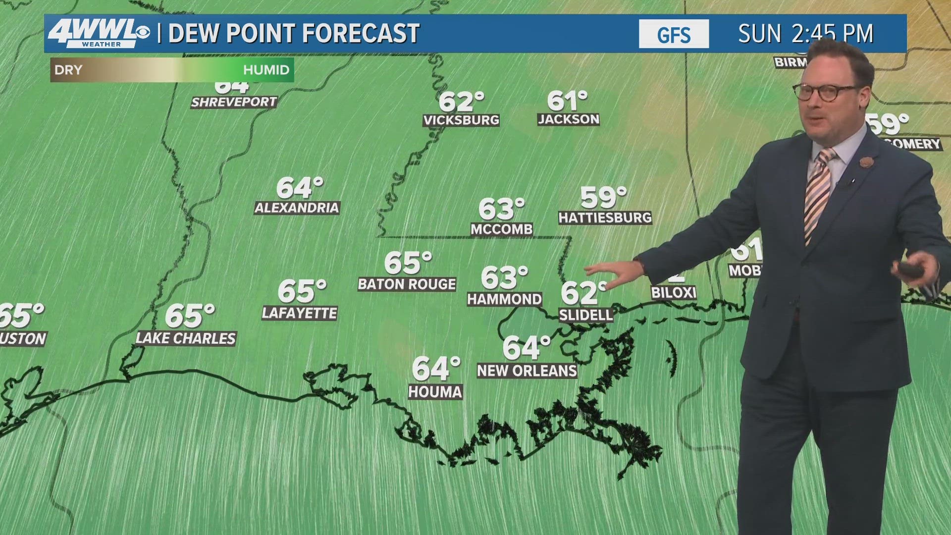 Chief Meteorologist Chris Franklin says gradually more humid air will return through the Easter weekend and early next week before another cold front sweeps through.