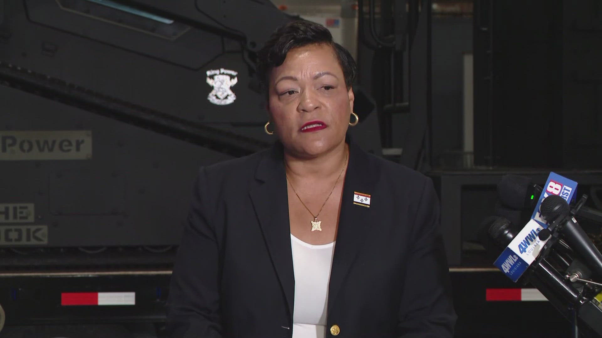 Mayor LaToya Cantrell joined NOPD Superintendent Anne Kirkpatrick and other city leaders as they discuss crime reduction in New Orleans.