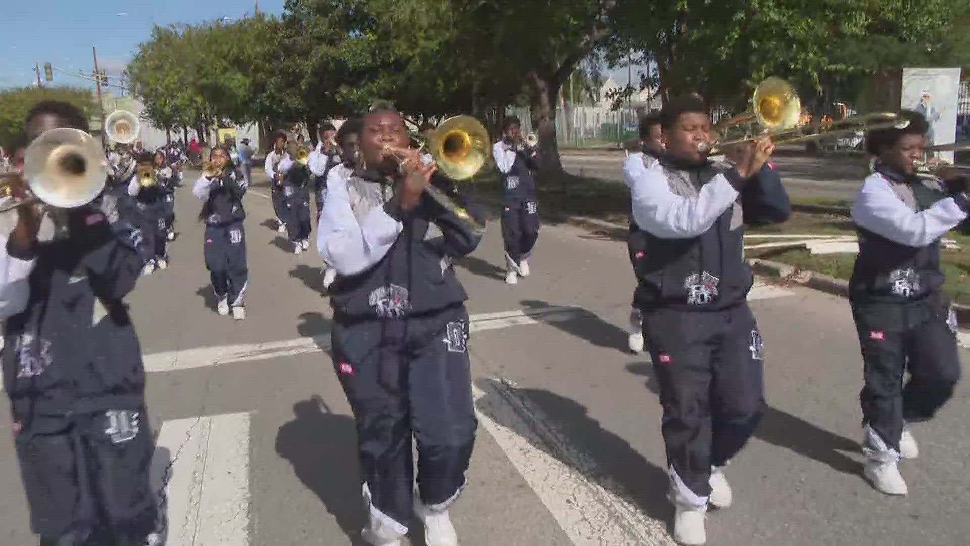 Local students marched through Treme and the French Quater to honor Civil Rights pioneers