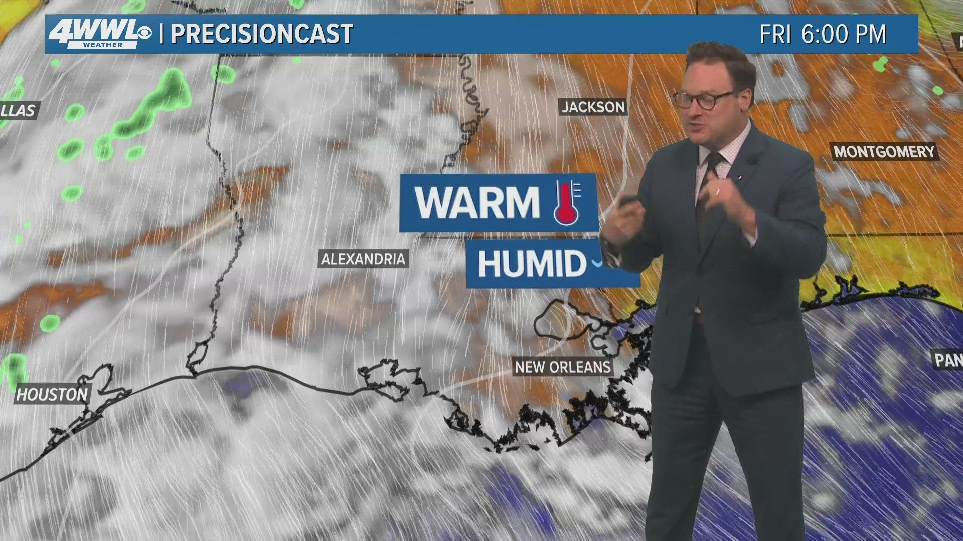 Chief Meteorologist Chris Franklin says the warmer and more humid air is beginning to move in and will stick around all weekend.