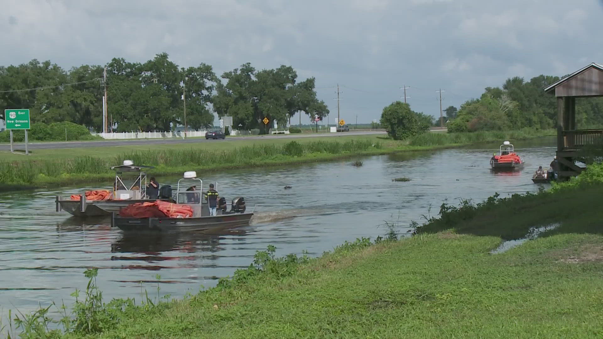 Crews head home for the night but they'll be back on Bayou Lafourche, cleaning up the worst oil spill the area has ever seen.