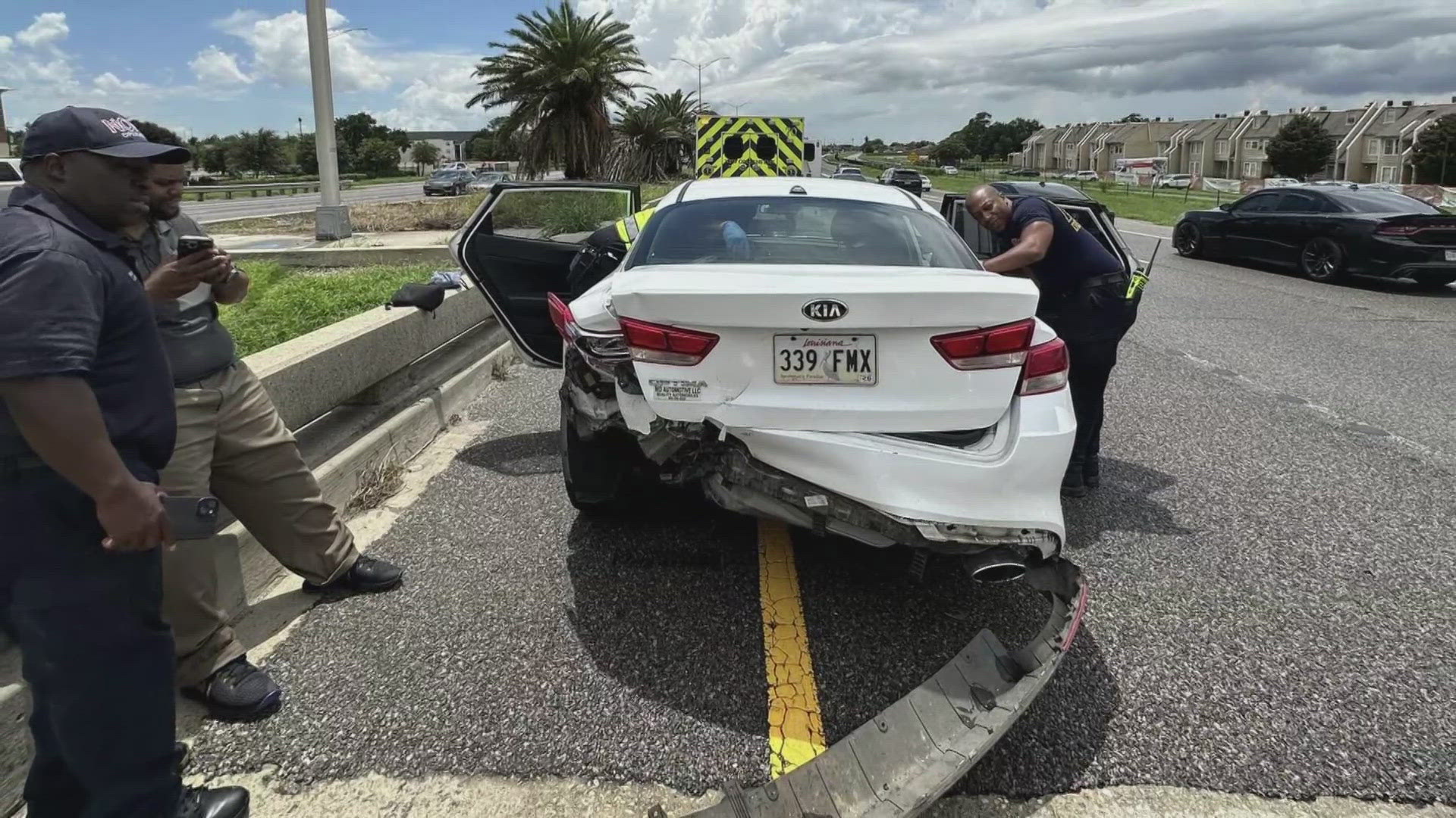 Jefferson Parish Councilmember Jennifer Van Vrancken is "thankful" after she was involved in a 3-car crash on I-10.