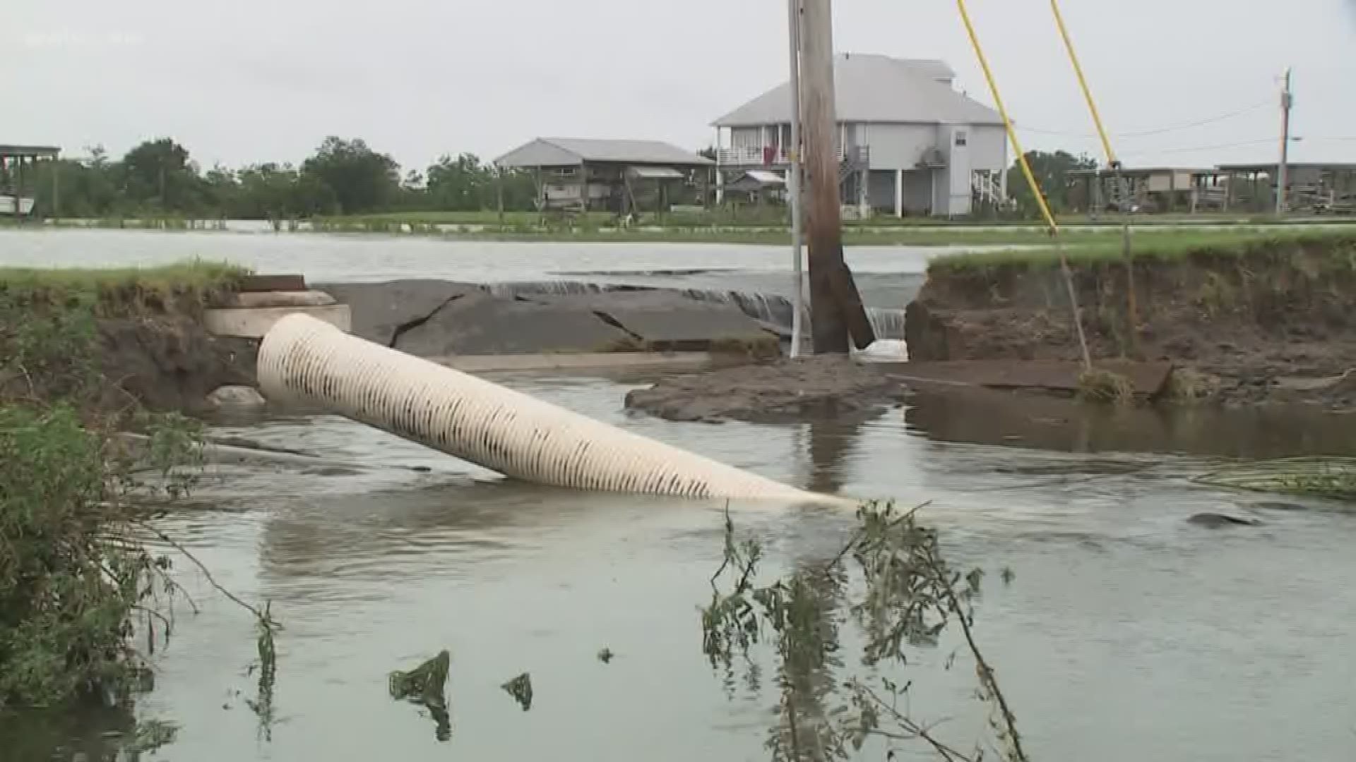Water overtopped the back levees as Barry made landfall Saturday