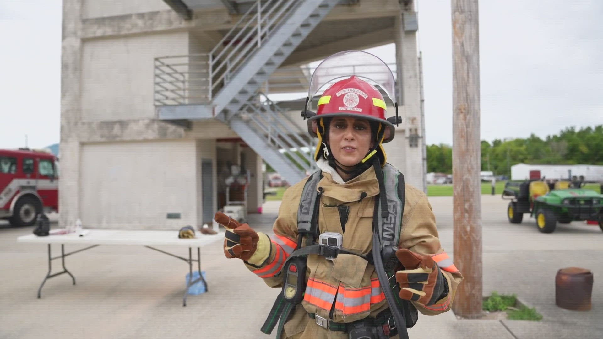 Imagine being a firefighter during a Louisiana summer. Reporter Eleanor Tabone was put to the test to find out just hard it is.