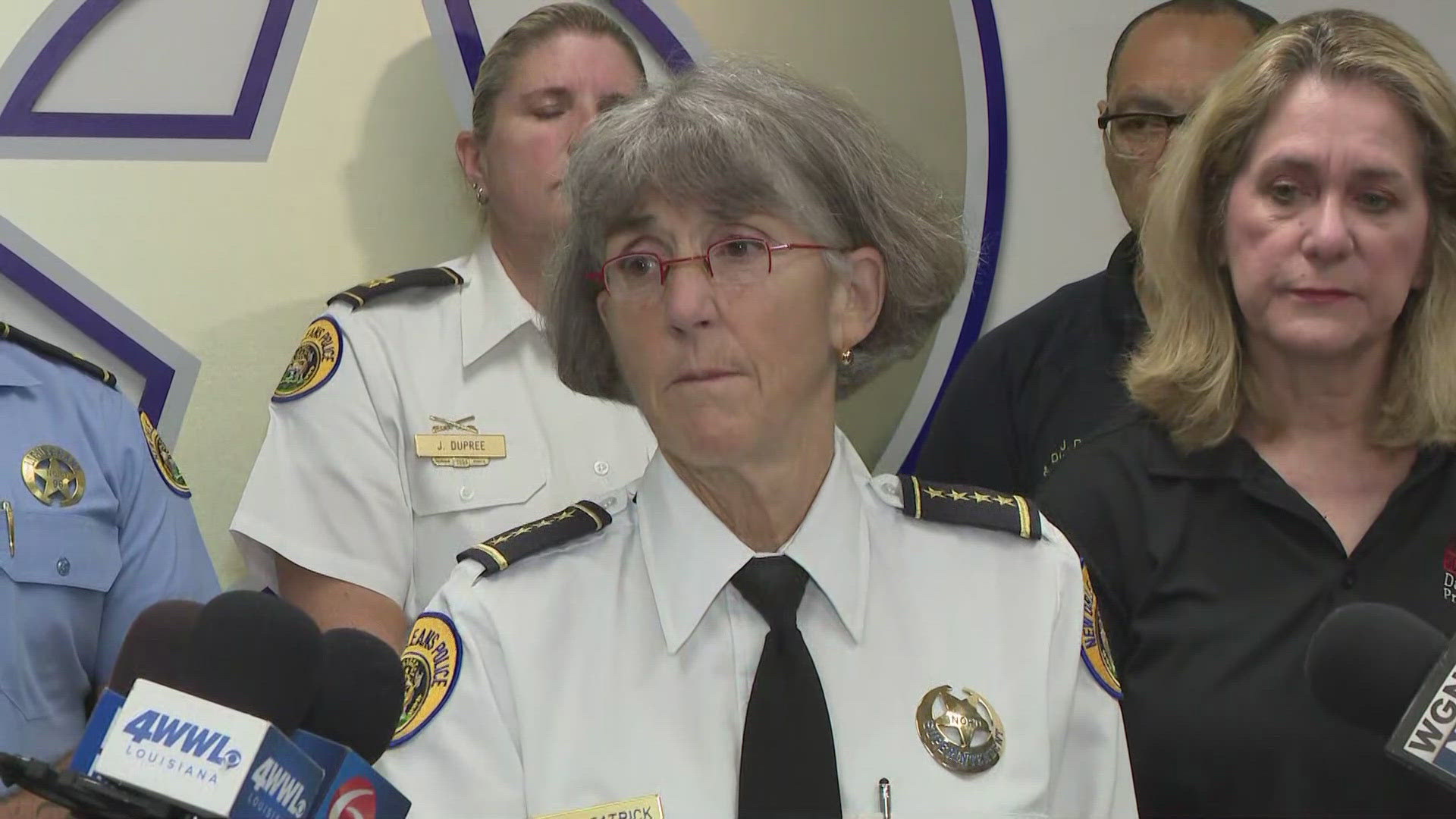 New Orleans Police Superintendent Anne Kirkpatrick and gives an update on their investigation into a shooting that killed 2 people and injured 10.