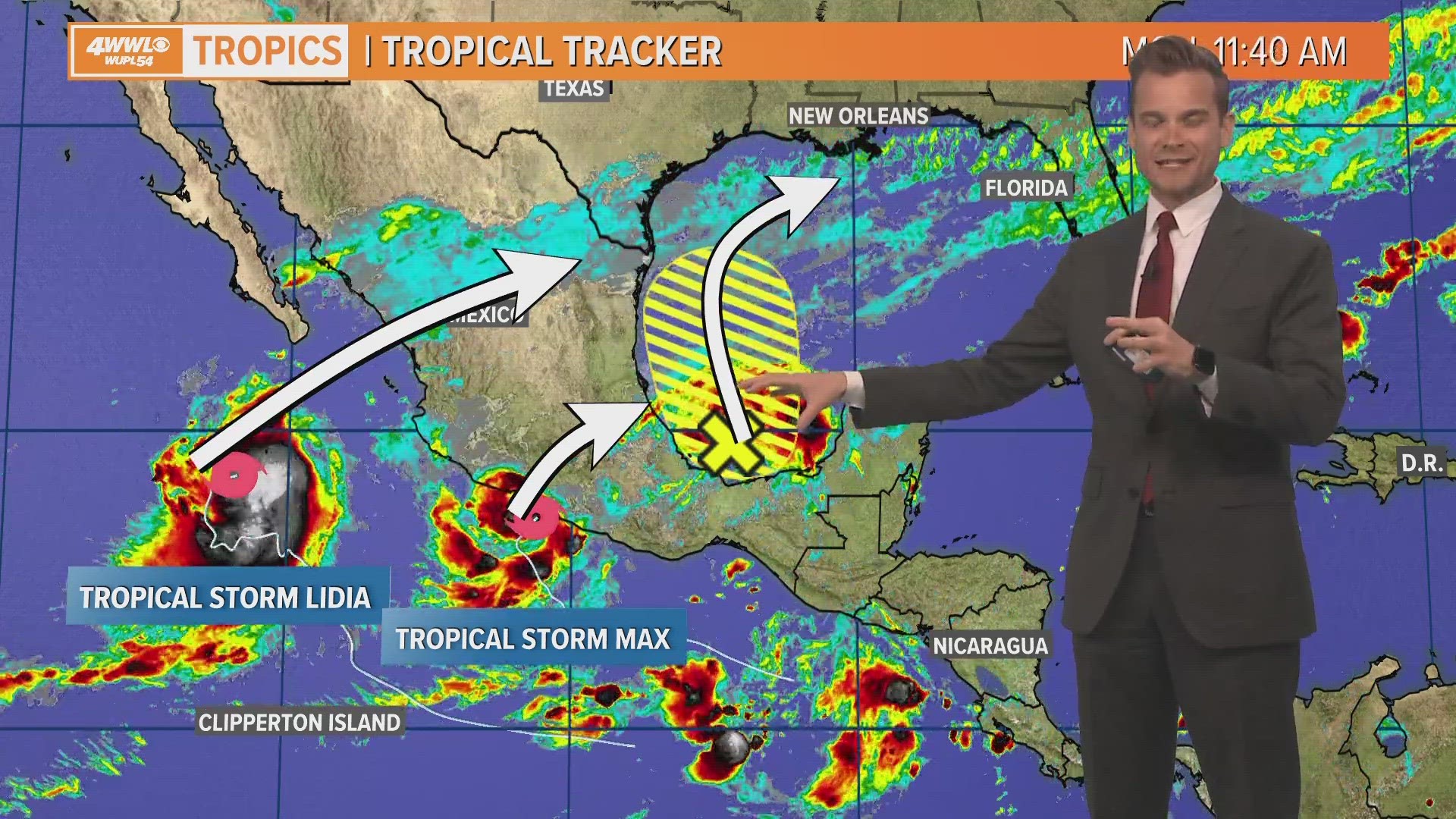 Two tropical systems in the eastern Pacific will weaken over Mexico. The leftover moisture will provide needed rain for parts of the northern Gulf Coast this week.