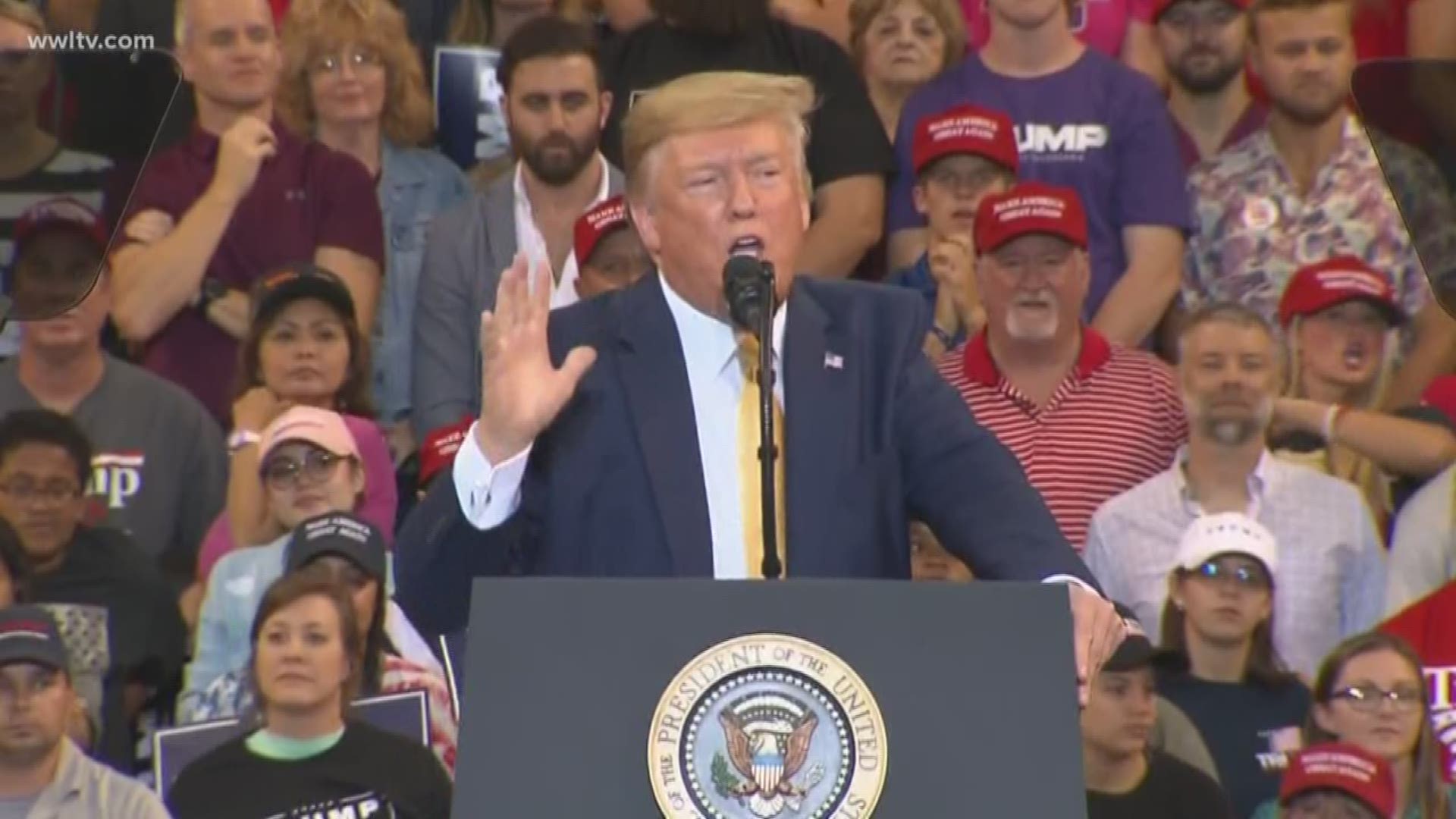 President Trump was in Lake Charles championing for the two GOP contenders for governor, while incumbent Governor Edwards tweeted some replies to the president.