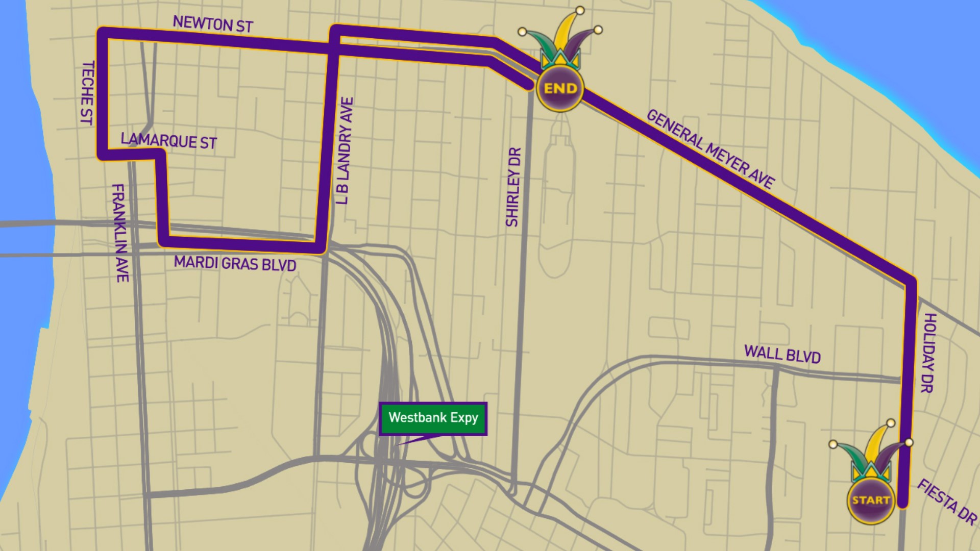 Krewe of NOMTOC 2020 parade route