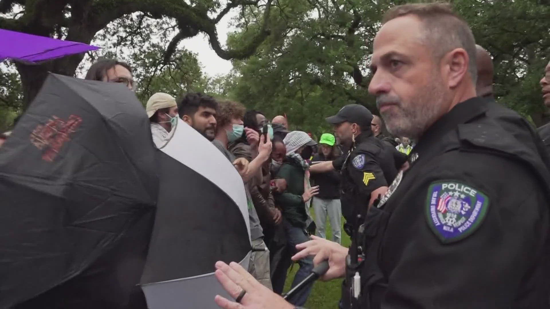 Pro-Palestine protests continue on Tulane campus as they clash with police on Wednesday.